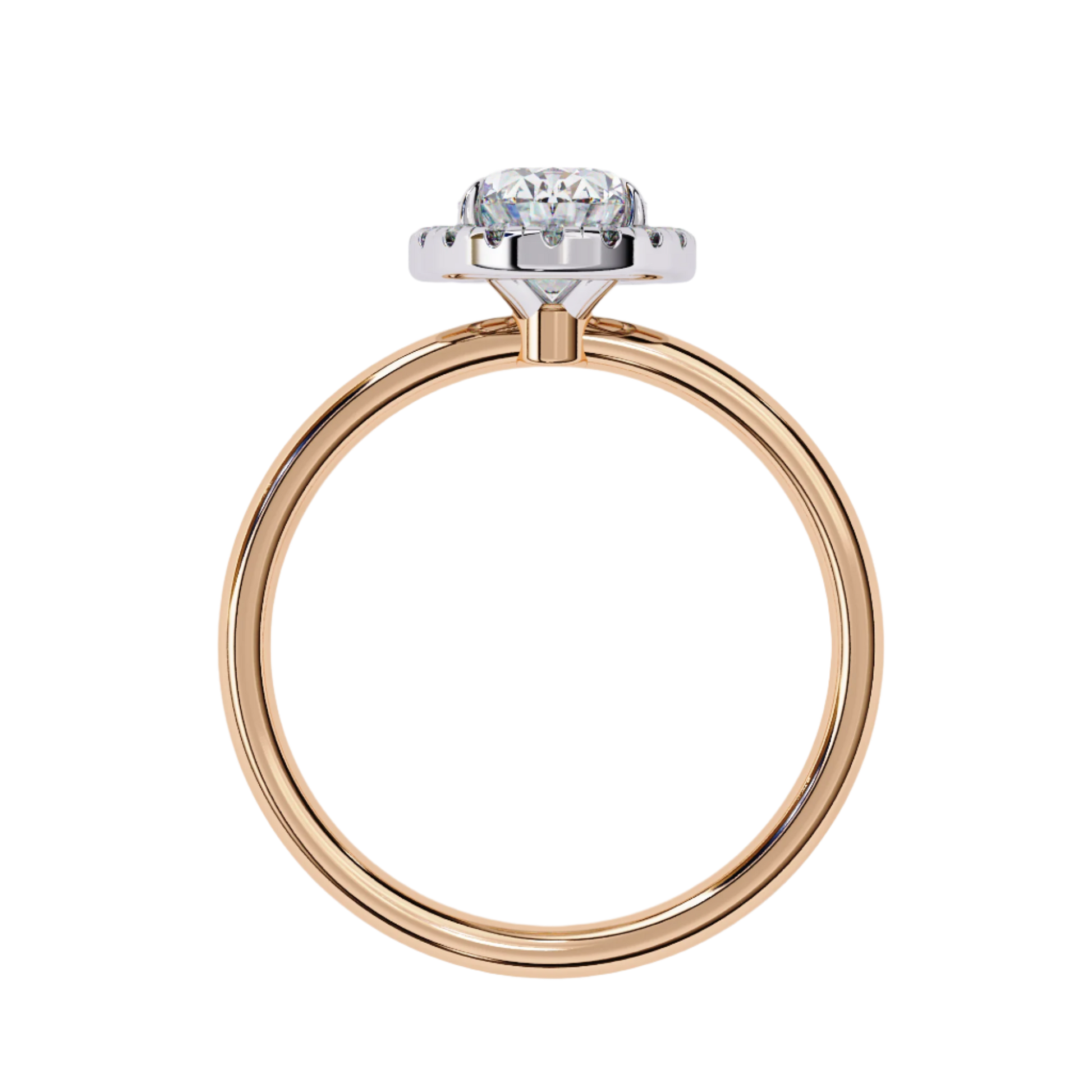 Evelina — Oval cut lab grown and natural diamond engagement ring — halo — Carat House