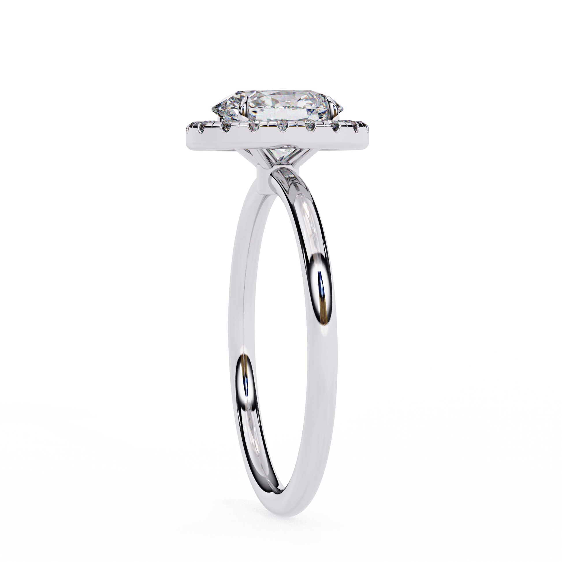 Evelina — Oval cut lab grown and natural diamond engagement ring — halo — Carat House
