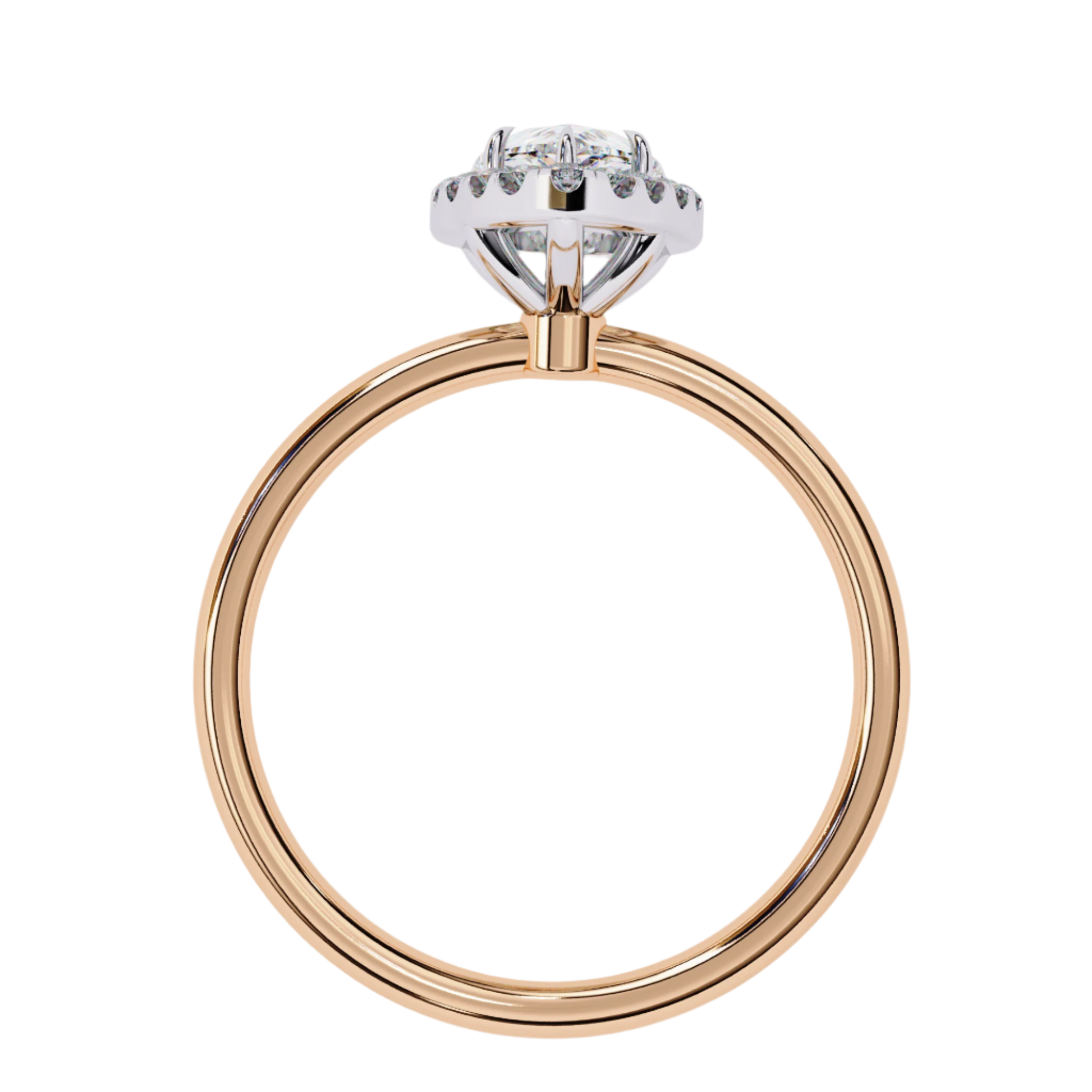 Anya — Pear cut lab grown and natural diamond engagement ring — halo — Carat House