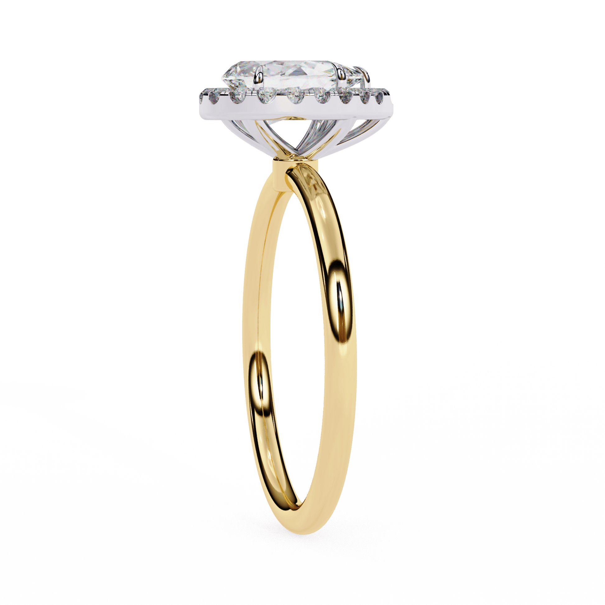 Anya — Pear cut lab grown and natural diamond engagement ring — halo — Carat House