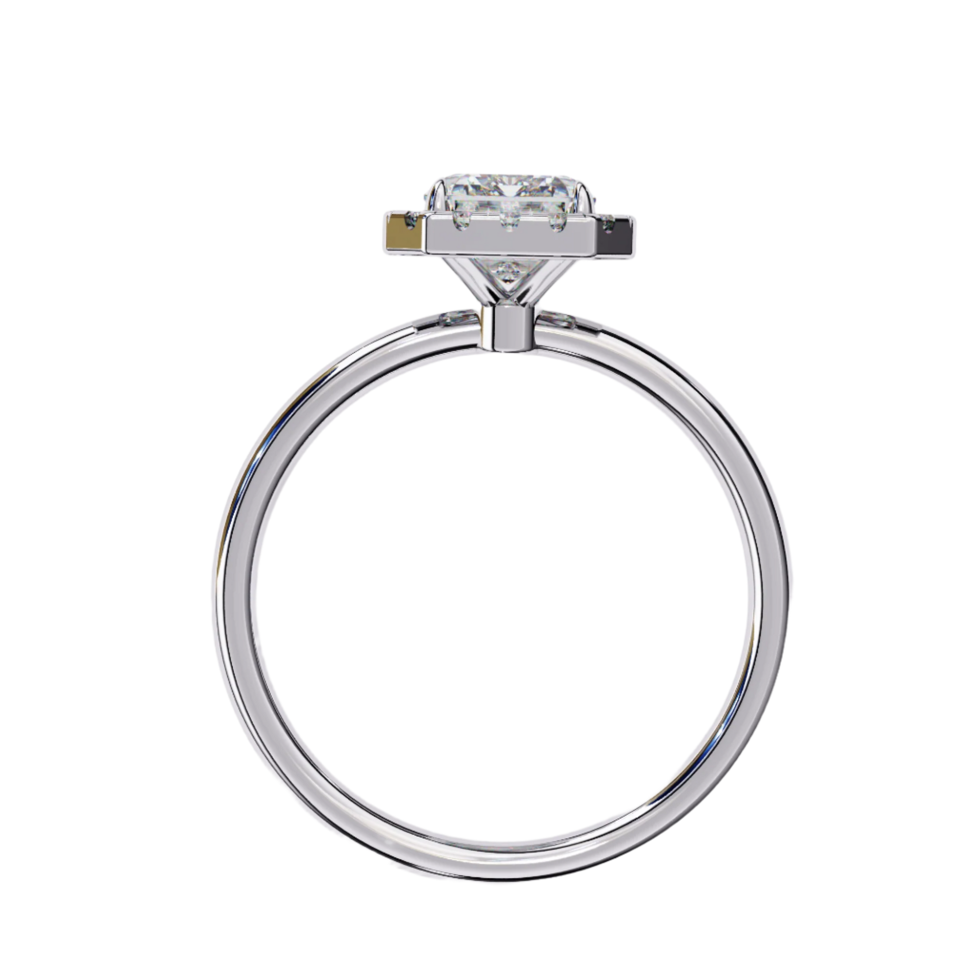 Faye — Emerald cut lab grown and natural diamond engagement ring — halo — Carat House