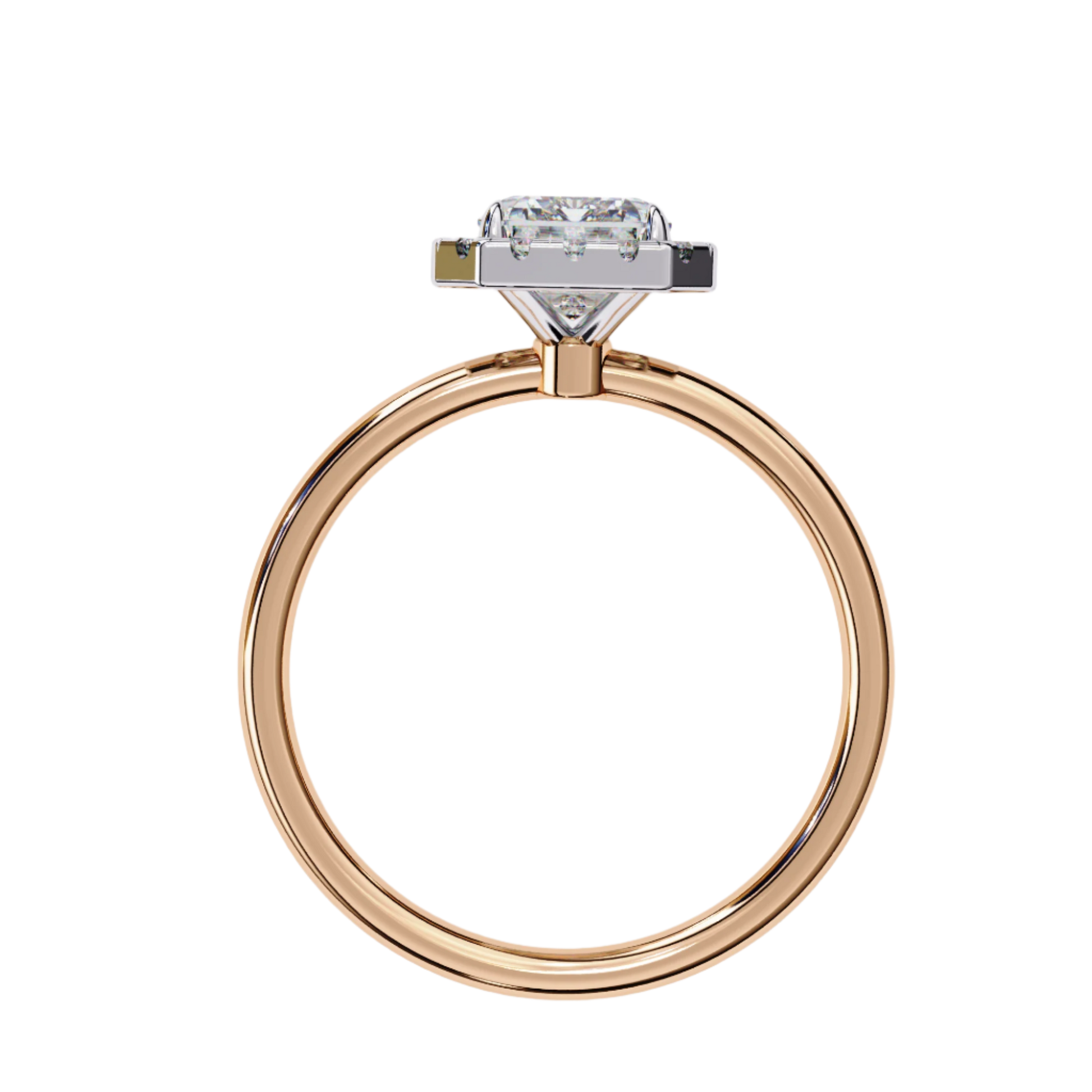 Faye — Emerald cut lab grown and natural diamond engagement ring — halo — Carat House