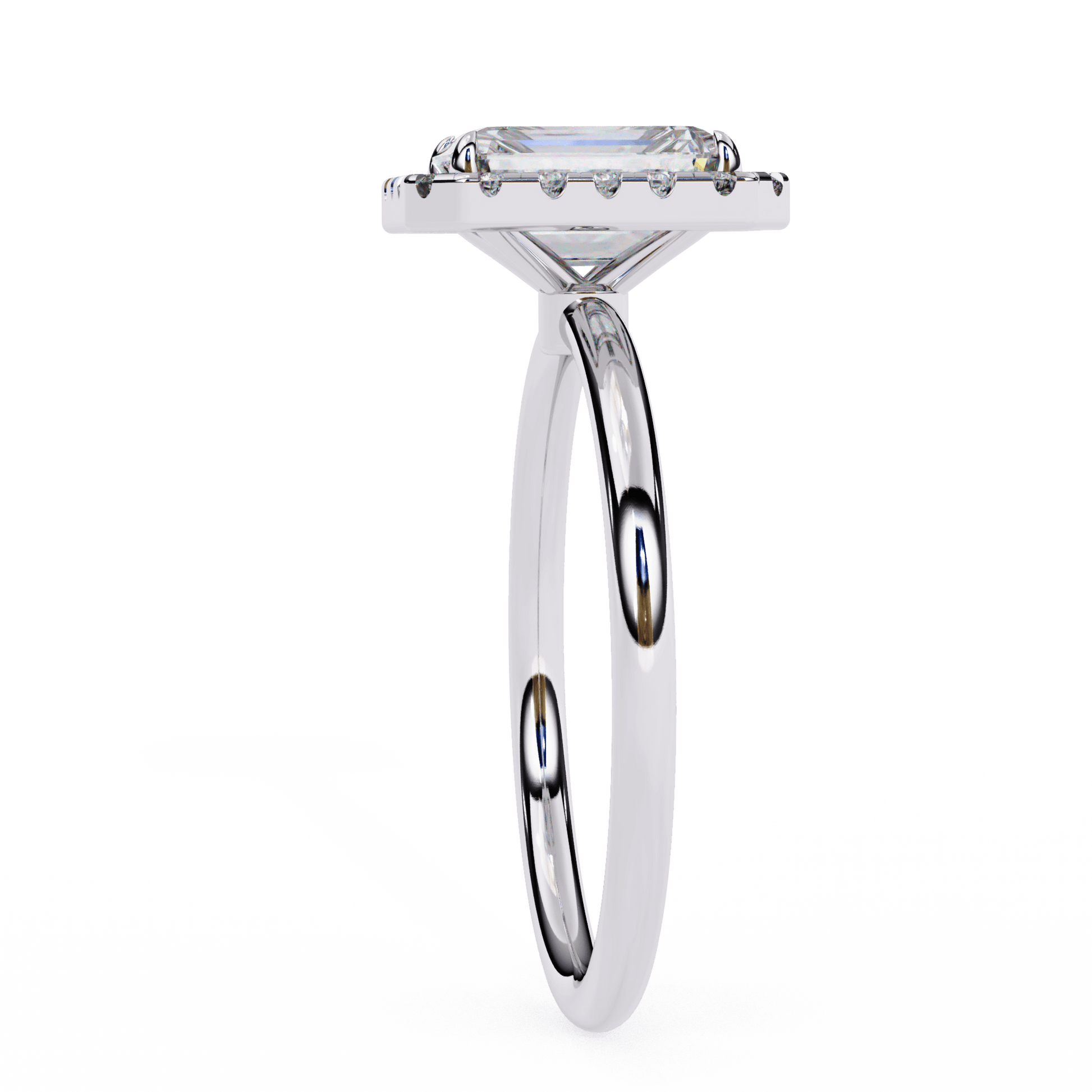 Faye — Emerald cut lab grown and natural diamond engagement ring — halo — Carat House