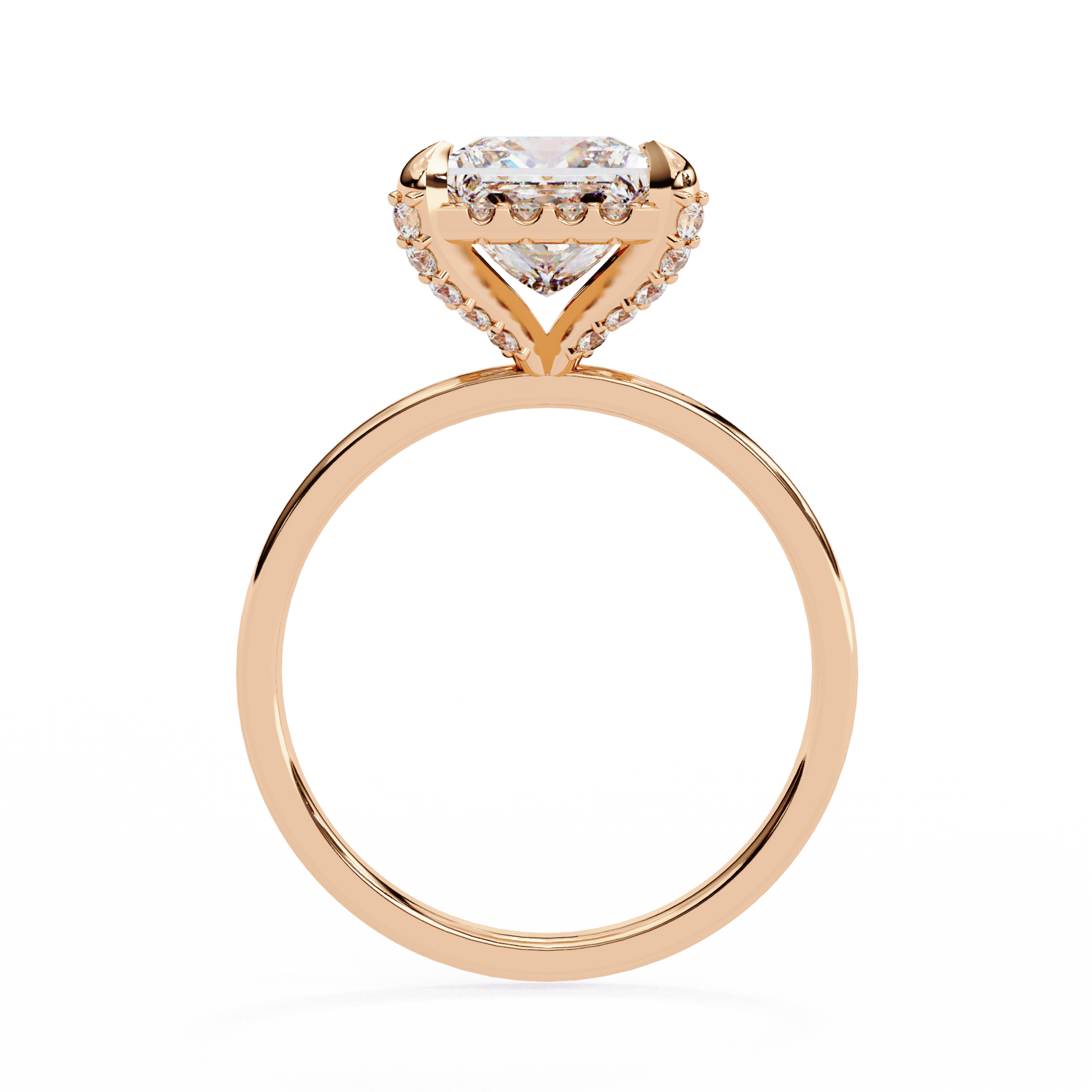 Lilith — Princess cut lab grown and natural diamond engagement ring — halo — Carat House
