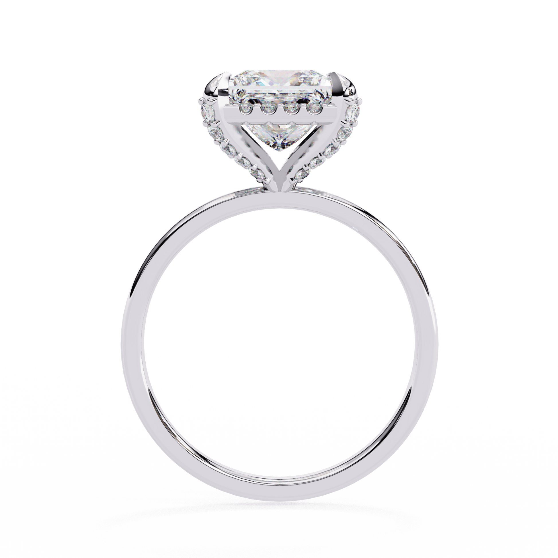 Lilith — Princess cut lab grown and natural diamond engagement ring — halo — Carat House