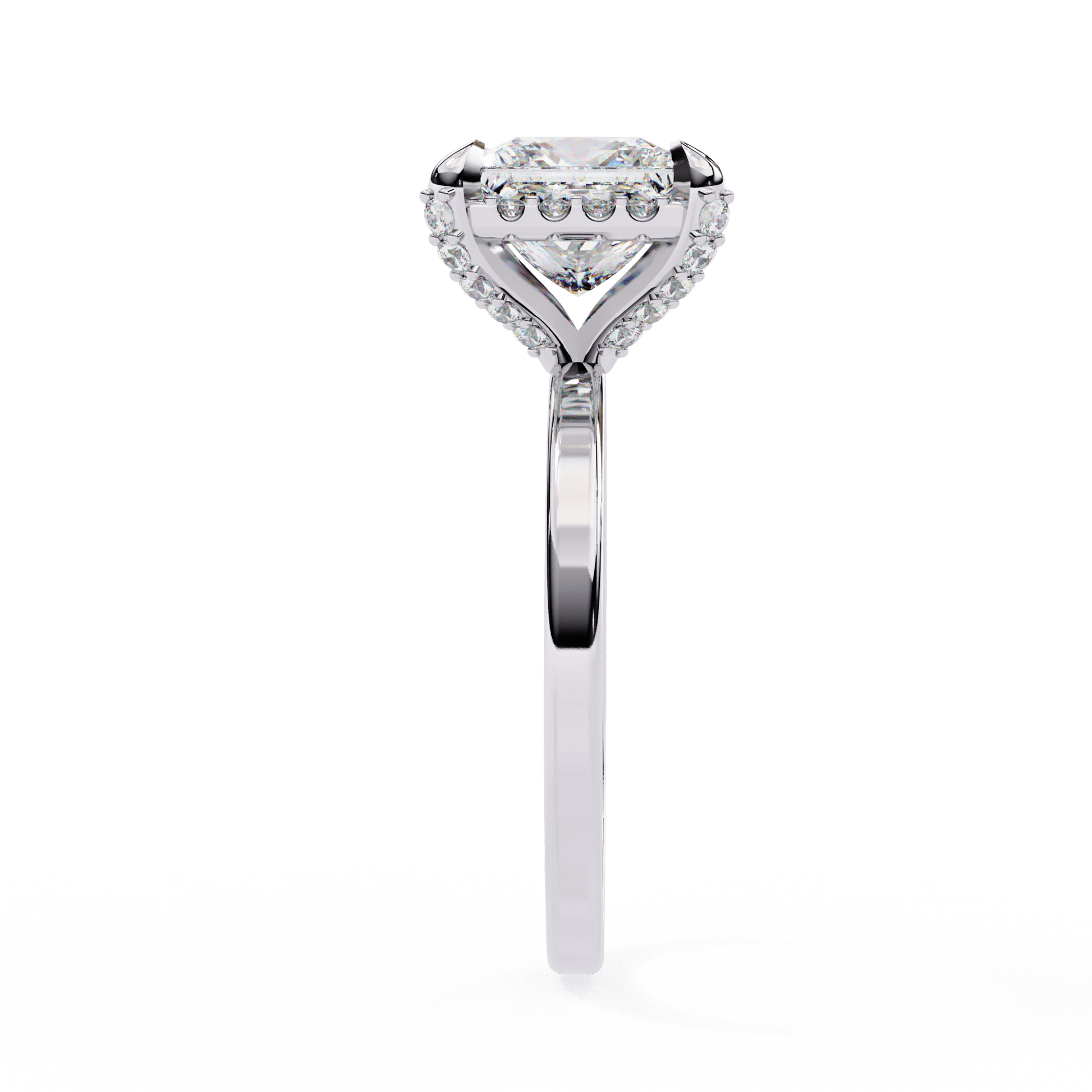 Lilith — Princess cut lab grown and natural diamond engagement ring — halo — Carat House