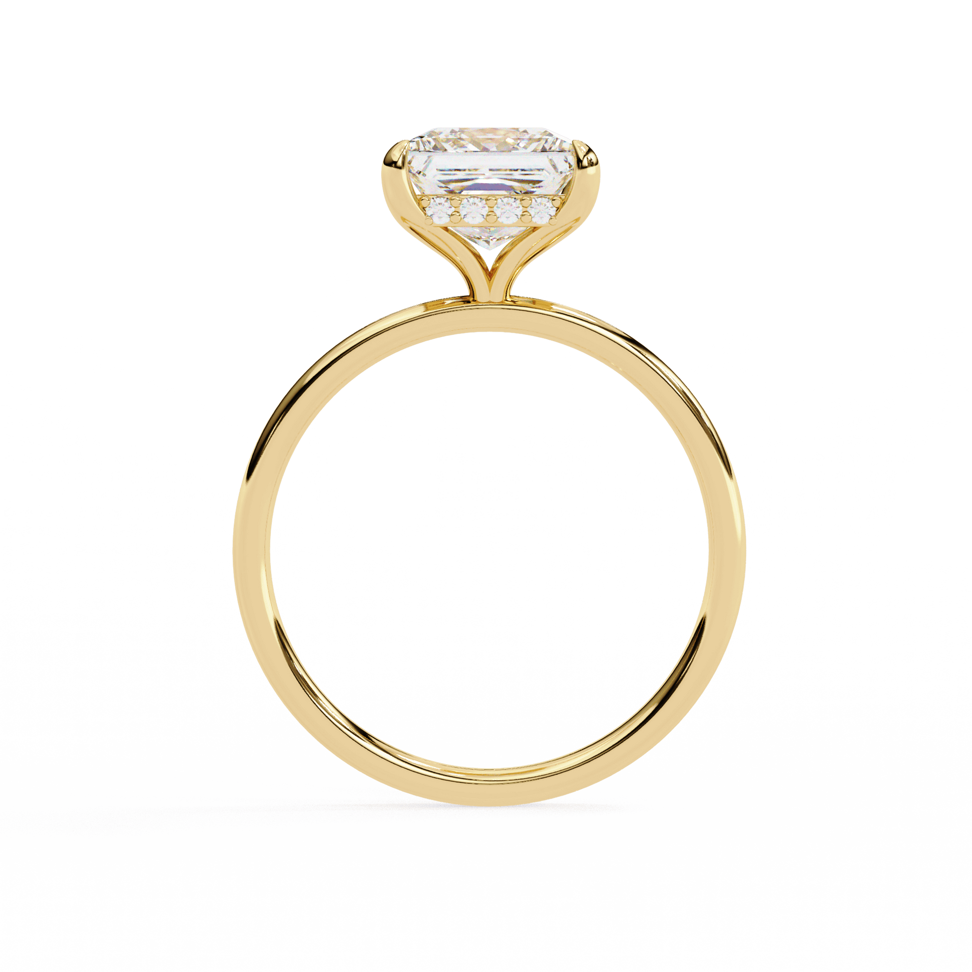 Tatiana — Princess cut lab grown and natural diamond engagement ring — hidden halo, halo — Carat House
