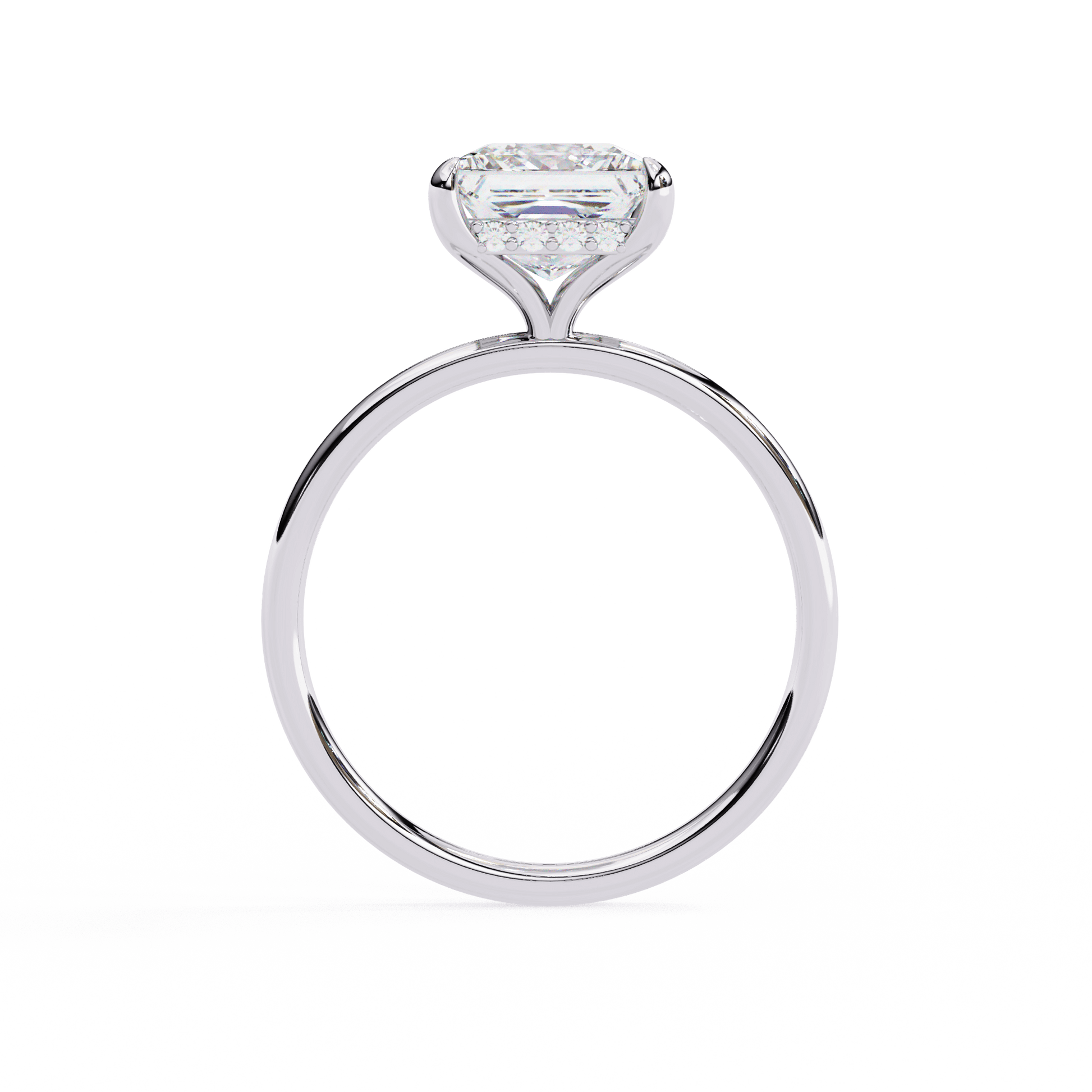 Tatiana — Princess cut lab grown and natural diamond engagement ring — hidden halo, halo — Carat House