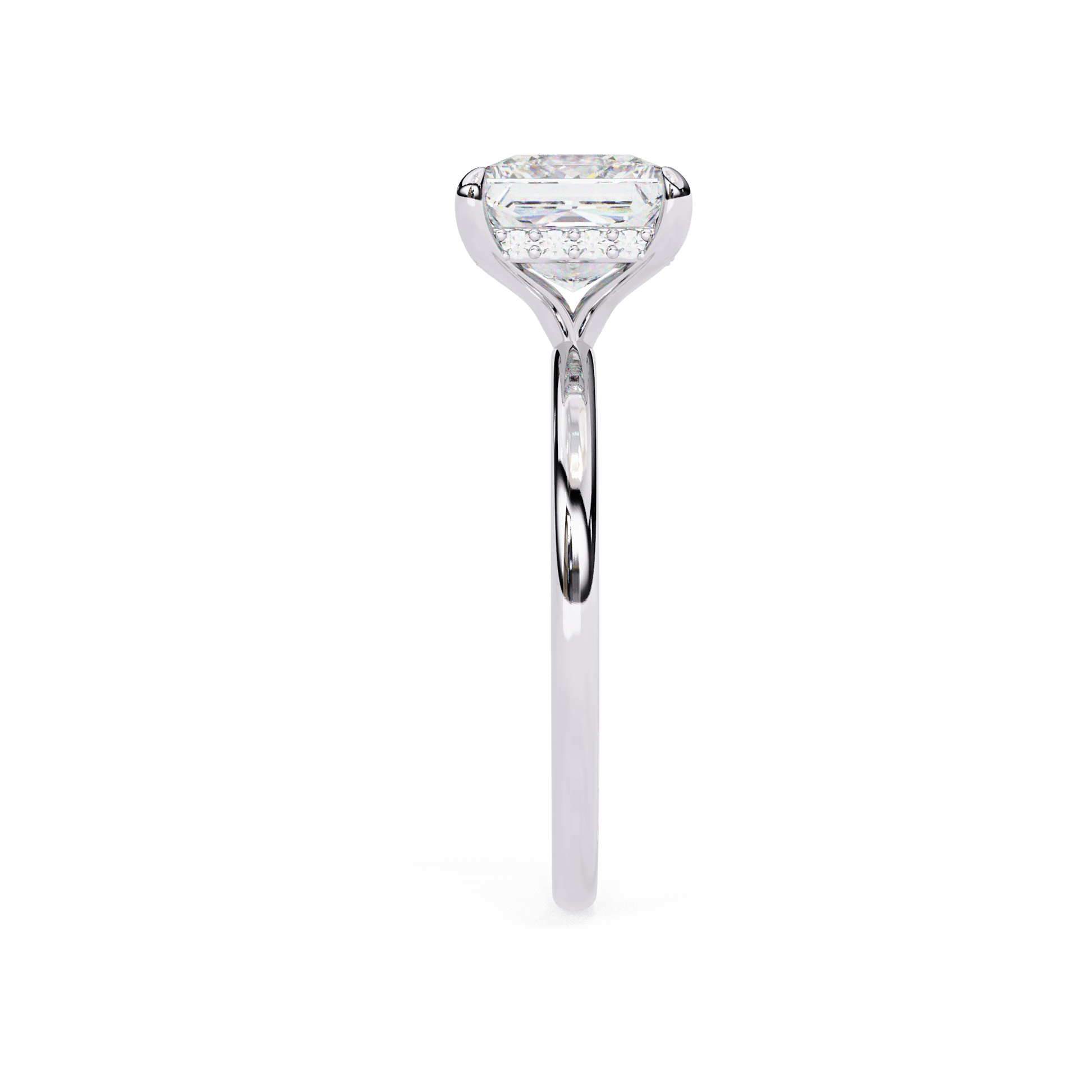 Tatiana — Princess cut lab grown and natural diamond engagement ring — hidden halo, halo — Carat House