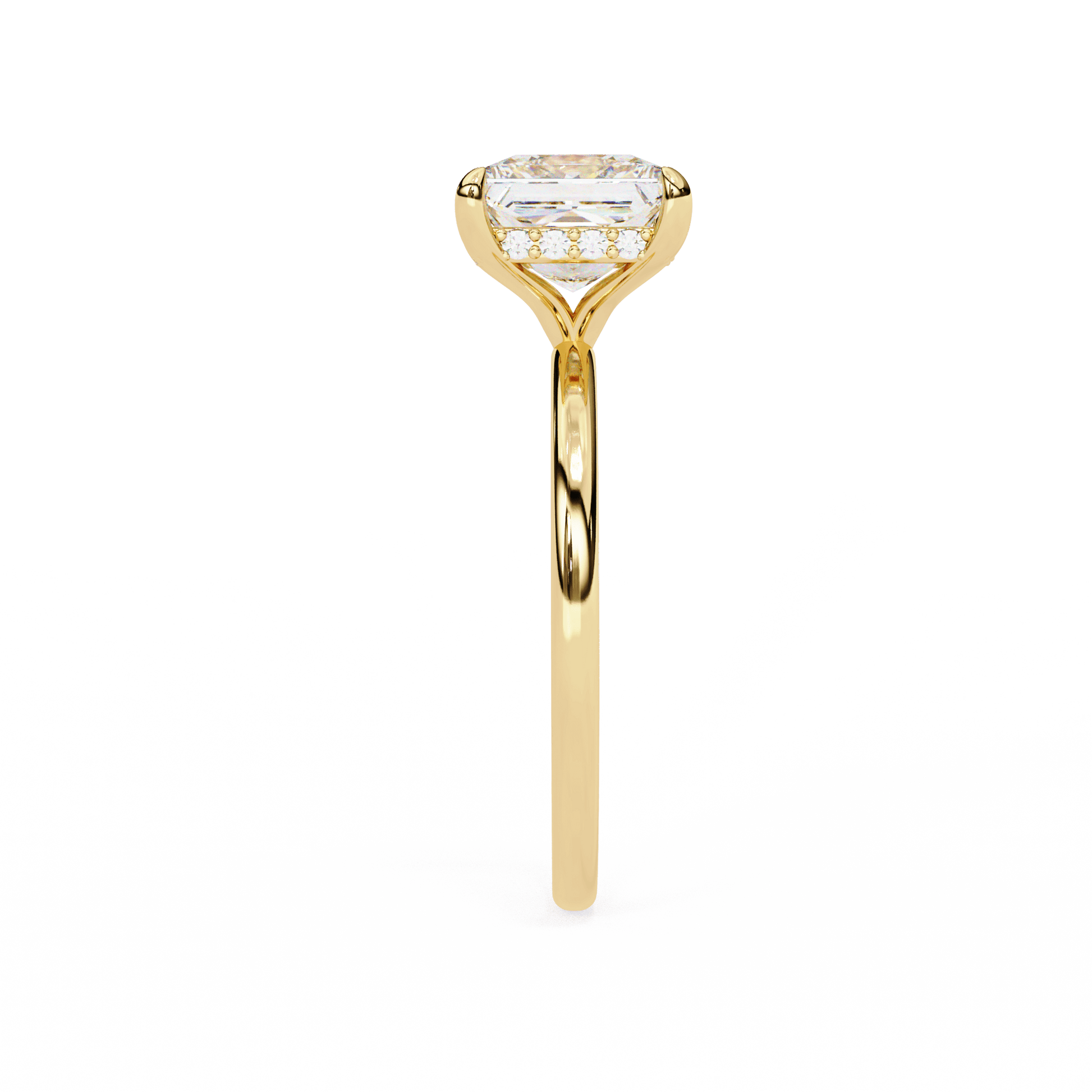 Tatiana — Princess cut lab grown and natural diamond engagement ring — hidden halo, halo — Carat House