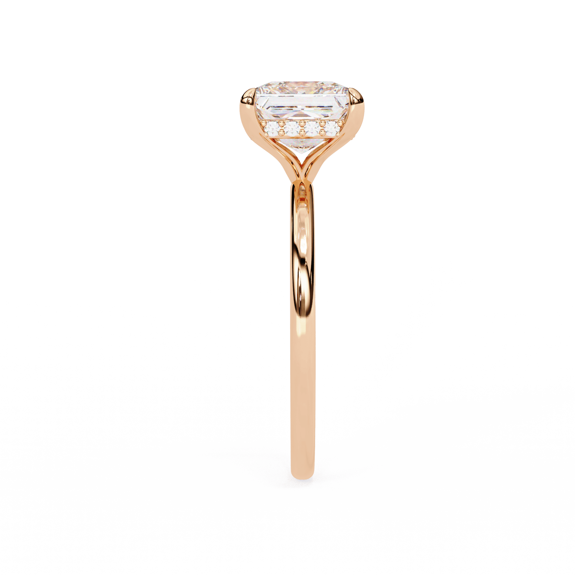 Tatiana — Princess cut lab grown and natural diamond engagement ring — hidden halo, halo — Carat House