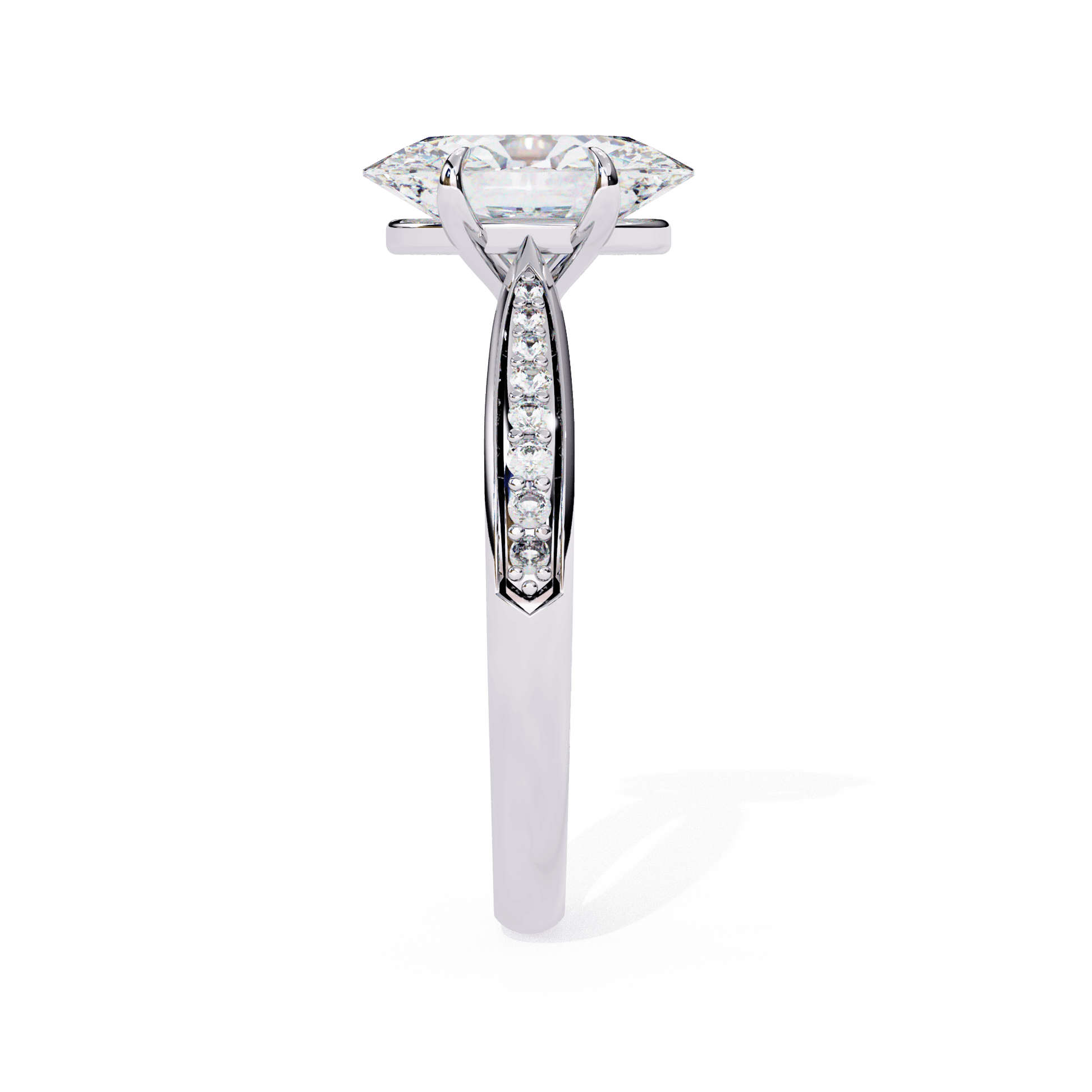 Odessa — Oval cut lab grown and natural diamond engagement ring — cathedral, pavé band — Carat House