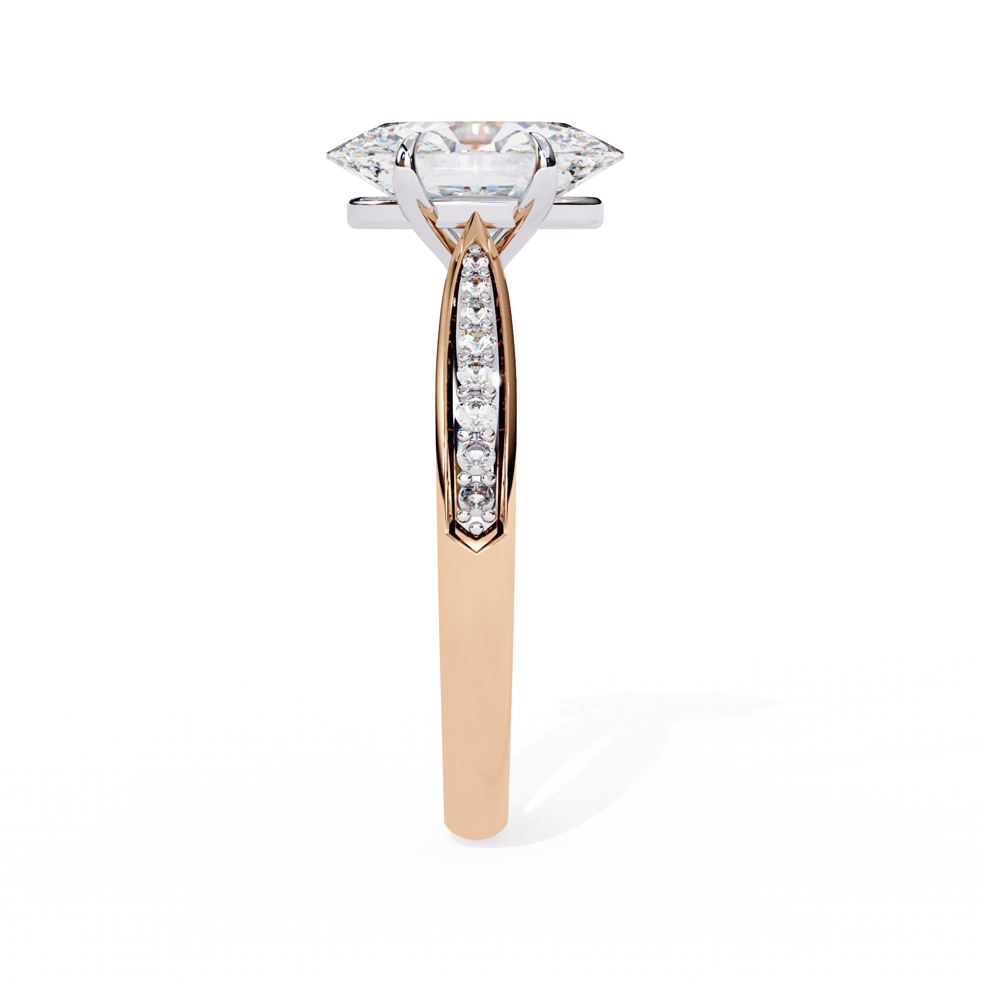 Odessa — Oval cut lab grown and natural diamond engagement ring — cathedral, pavé band — Carat House