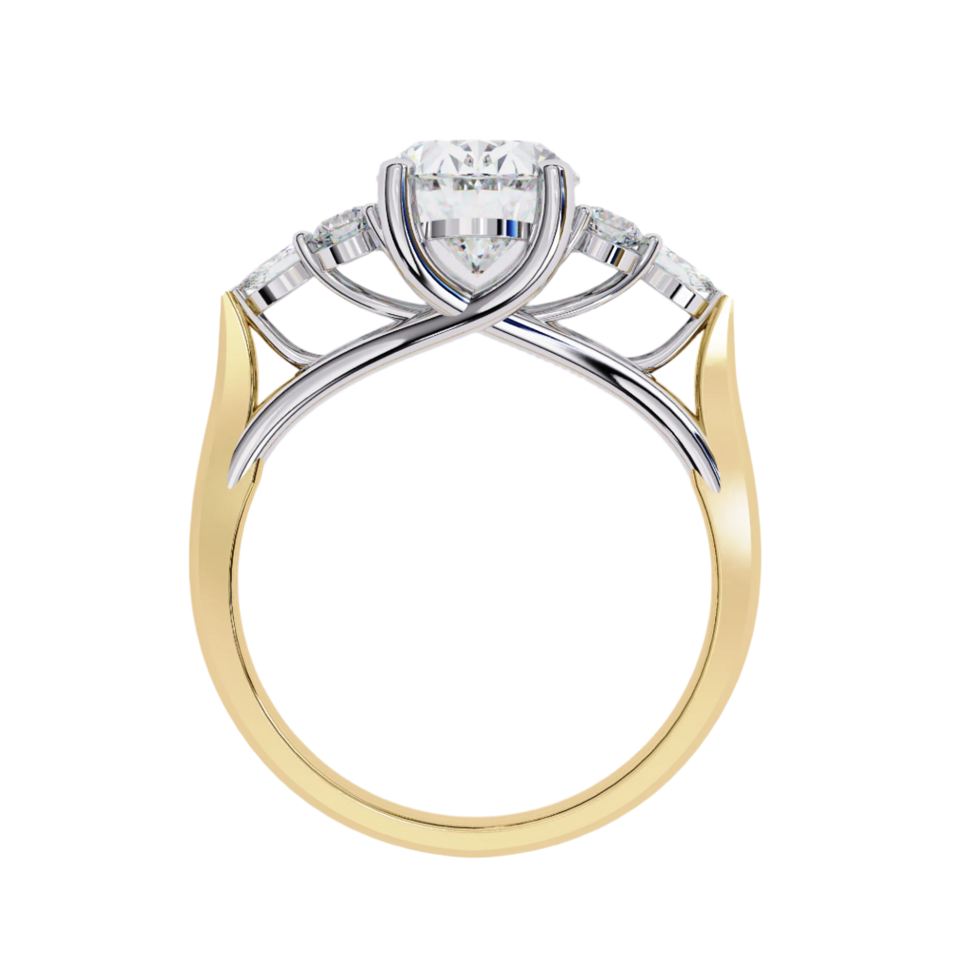 Vesper — Oval cut lab grown and natural diamond engagement ring — trellis cathedral, four prong, vintage — Carat House