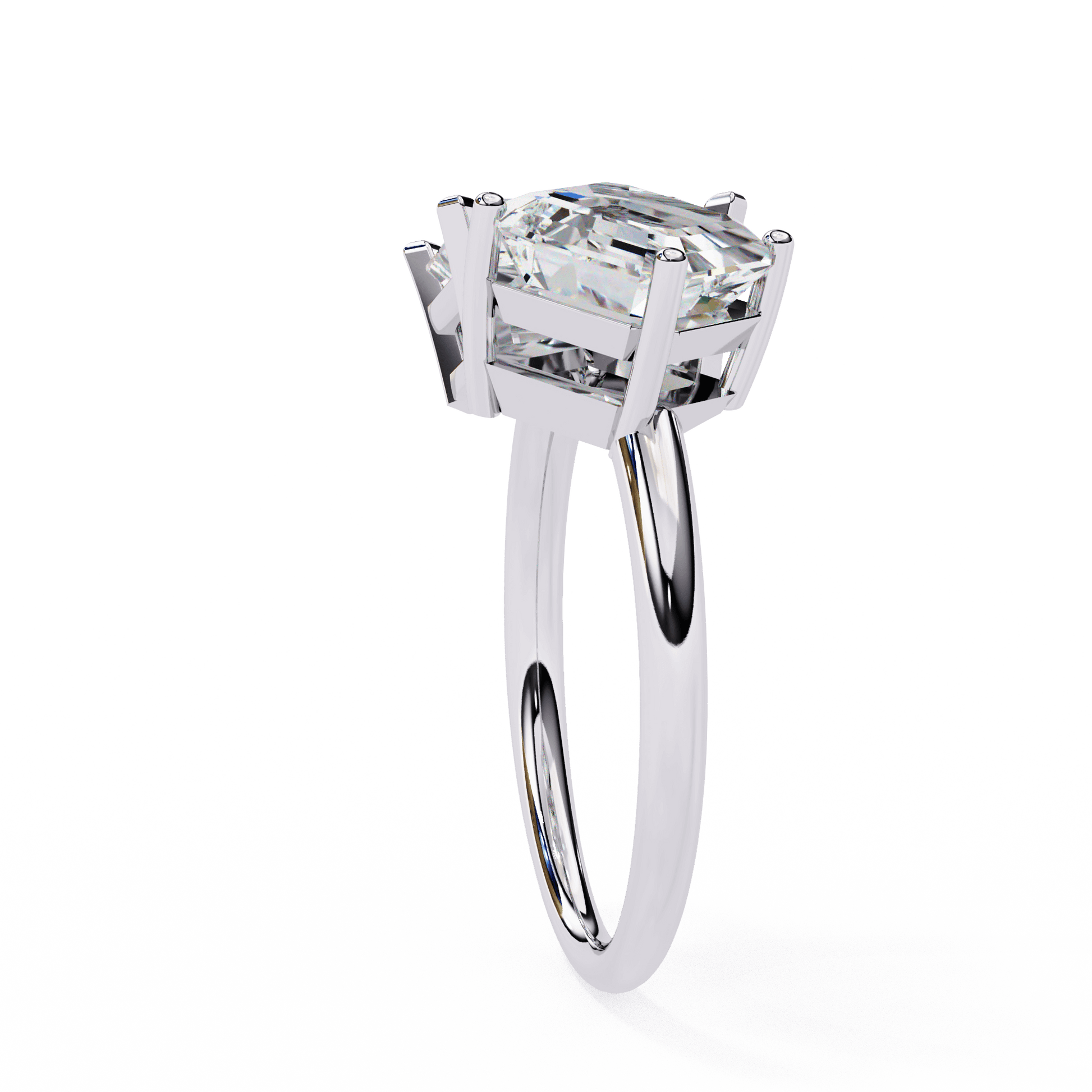 Willow — Radiant and emerald cut lab grown and natural diamond engagement ring — toi moi two stone — Carat House