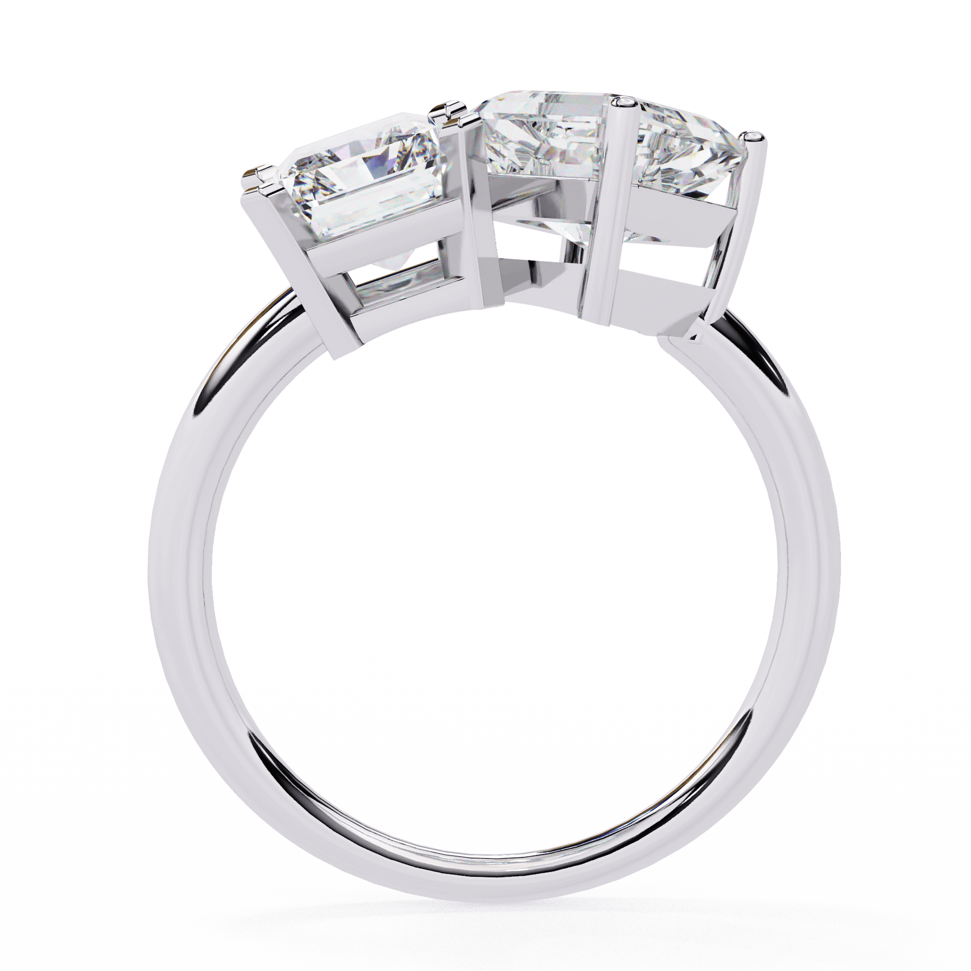 Willow — Radiant and emerald cut lab grown and natural diamond engagement ring — toi moi two stone — Carat House