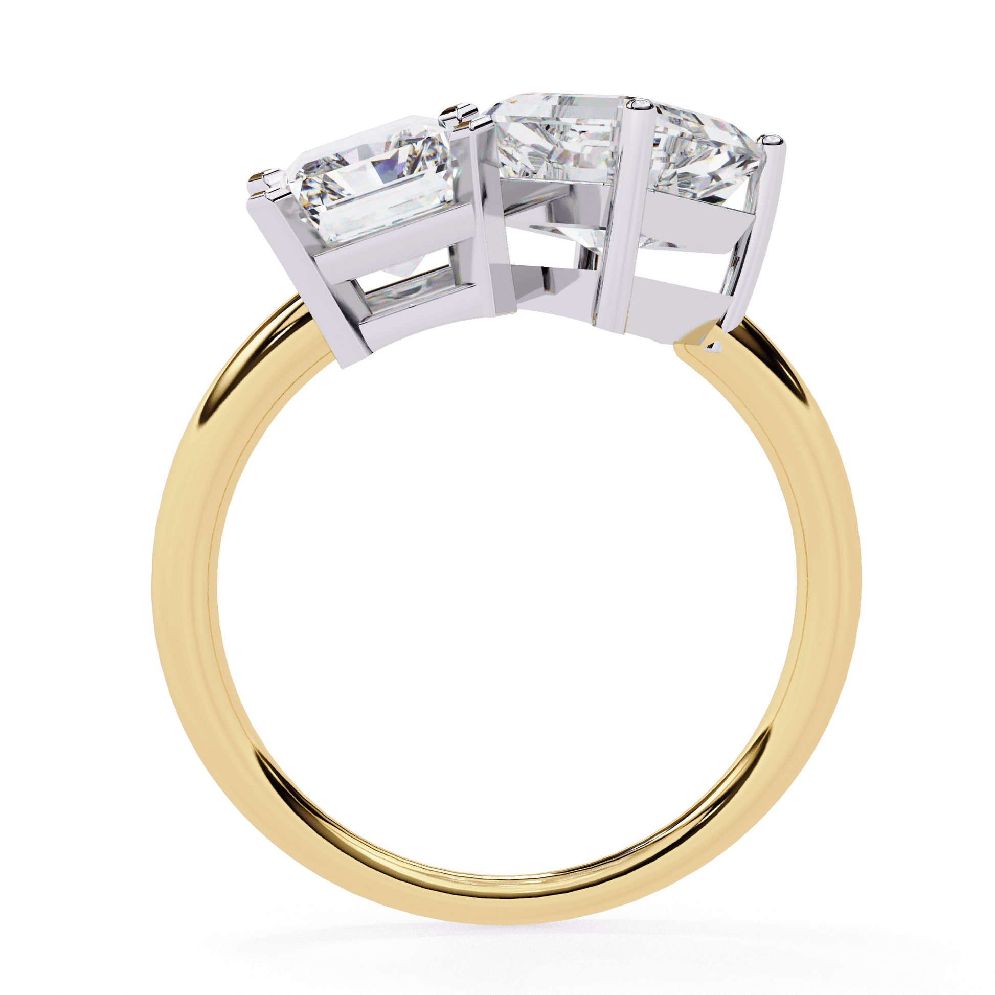 Willow — Radiant and emerald cut lab grown and natural diamond engagement ring — toi moi two stone — Carat House