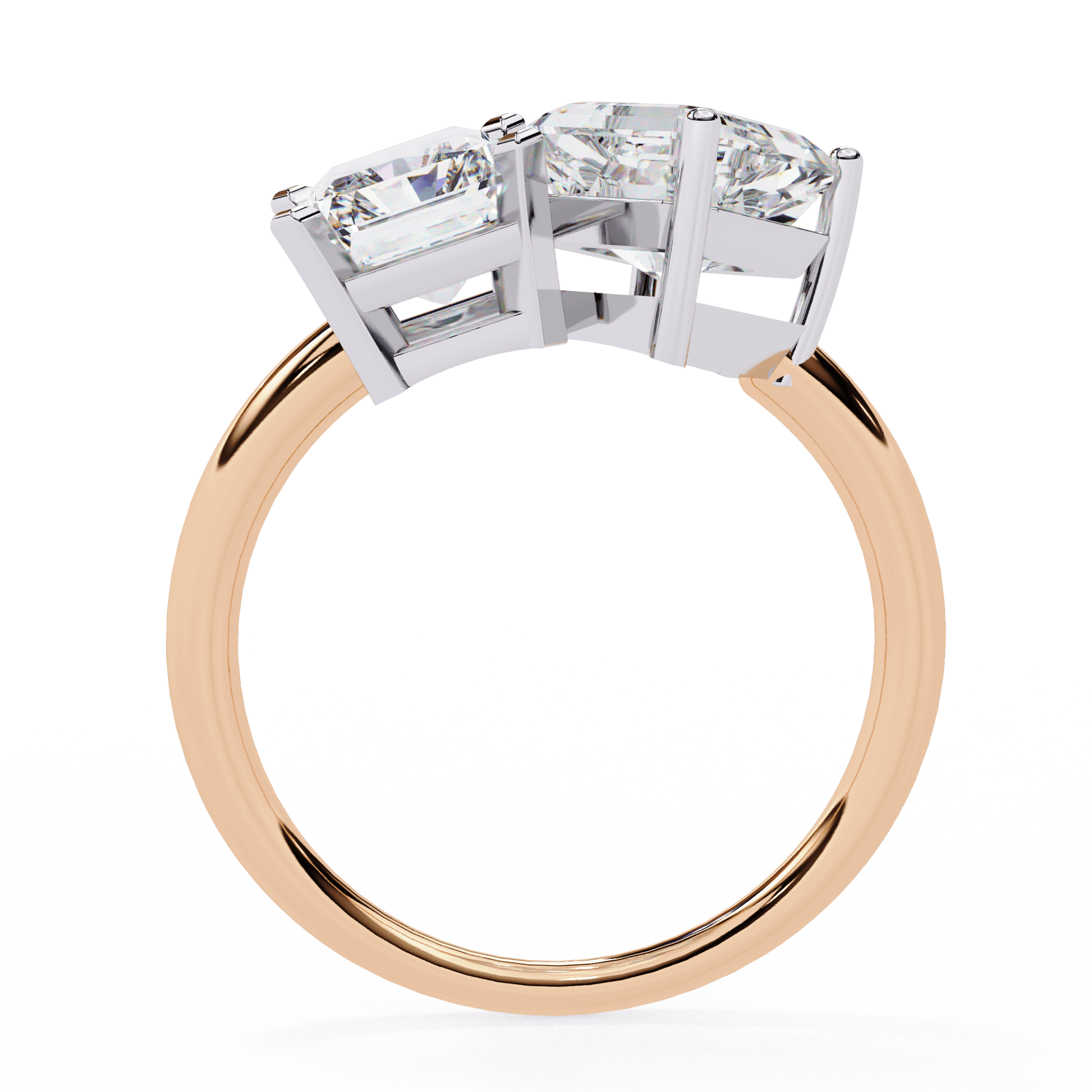 Willow — Radiant and emerald cut lab grown and natural diamond engagement ring — toi moi two stone — Carat House