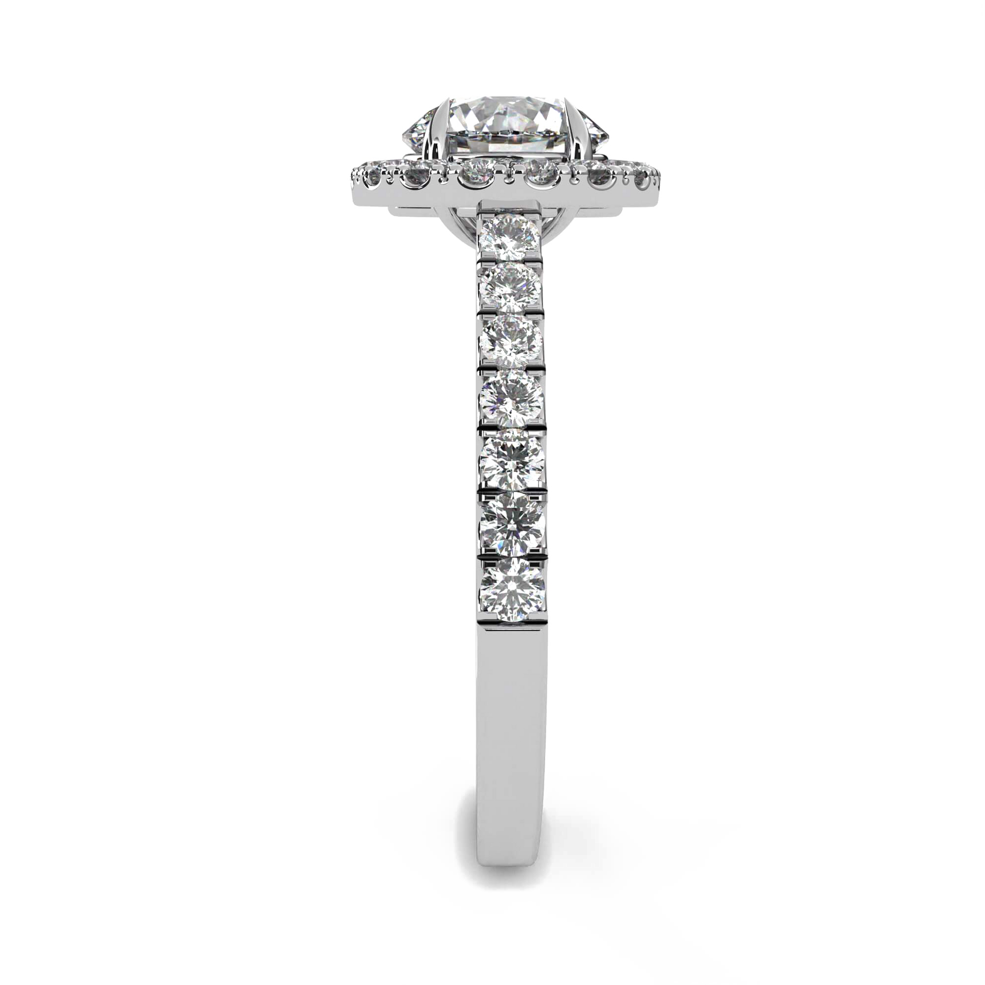 Anika — Round cut lab grown and natural diamond engagement ring — halo, cathedral — Carat House