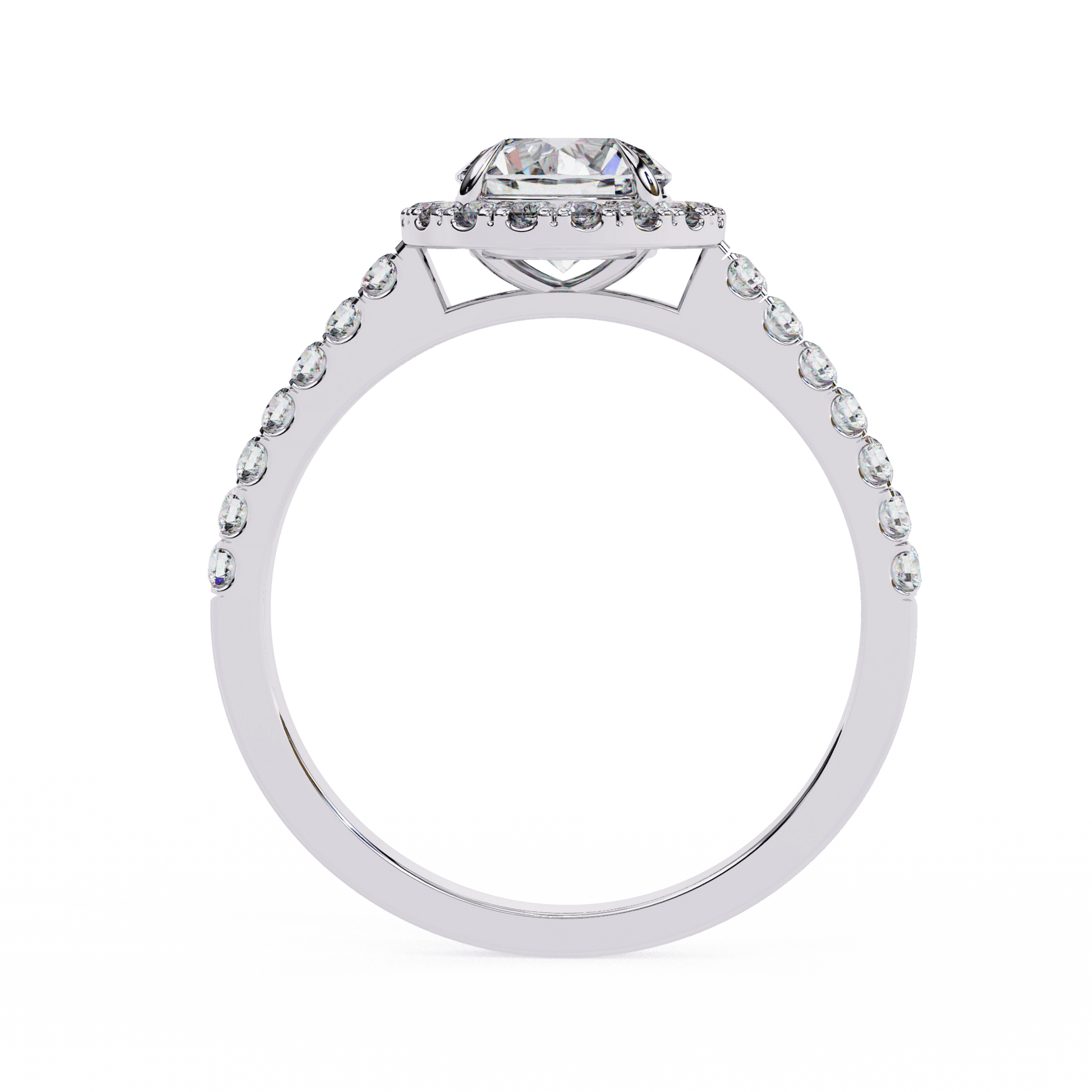 Anika — Round cut lab grown and natural diamond engagement ring — halo, cathedral — Carat House