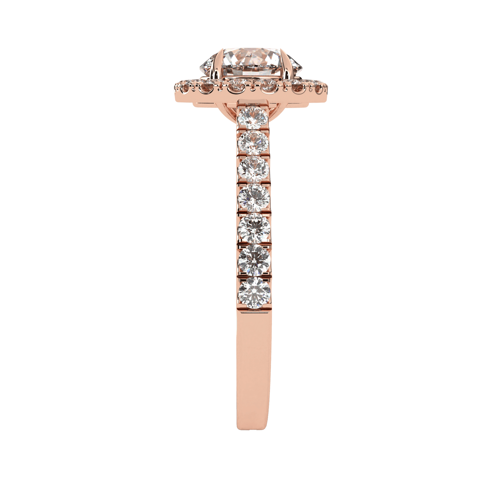 Anika — Round cut lab grown and natural diamond engagement ring — halo, cathedral — Carat House