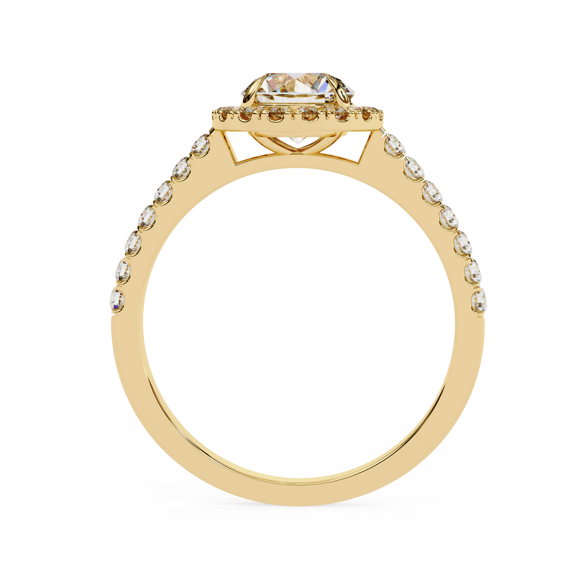 Anika — Round cut lab grown and natural diamond engagement ring — halo, cathedral — Carat House
