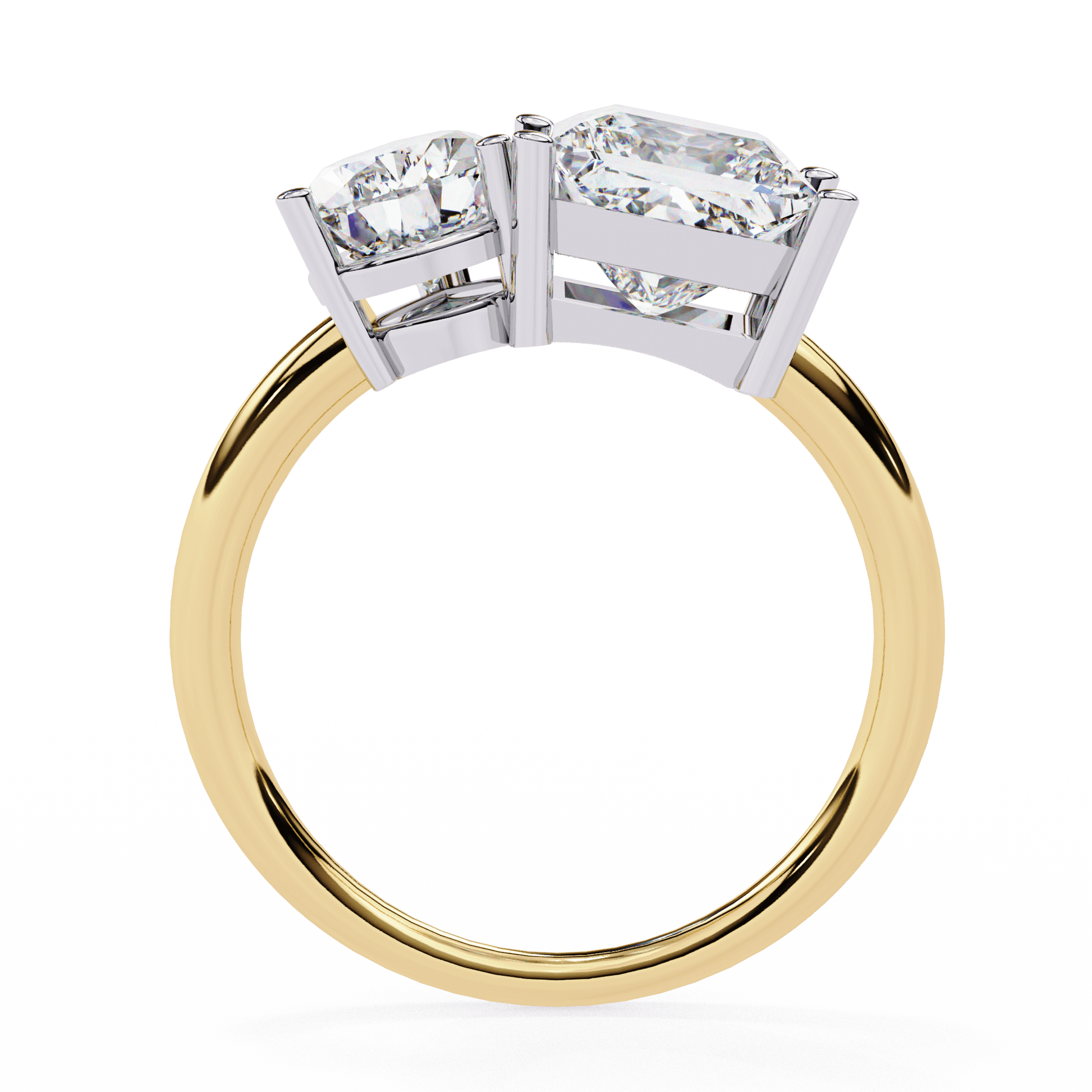 Lux — Pear and princess cut lab grown and natural diamond engagement ring — toi moi two stone — Carat House