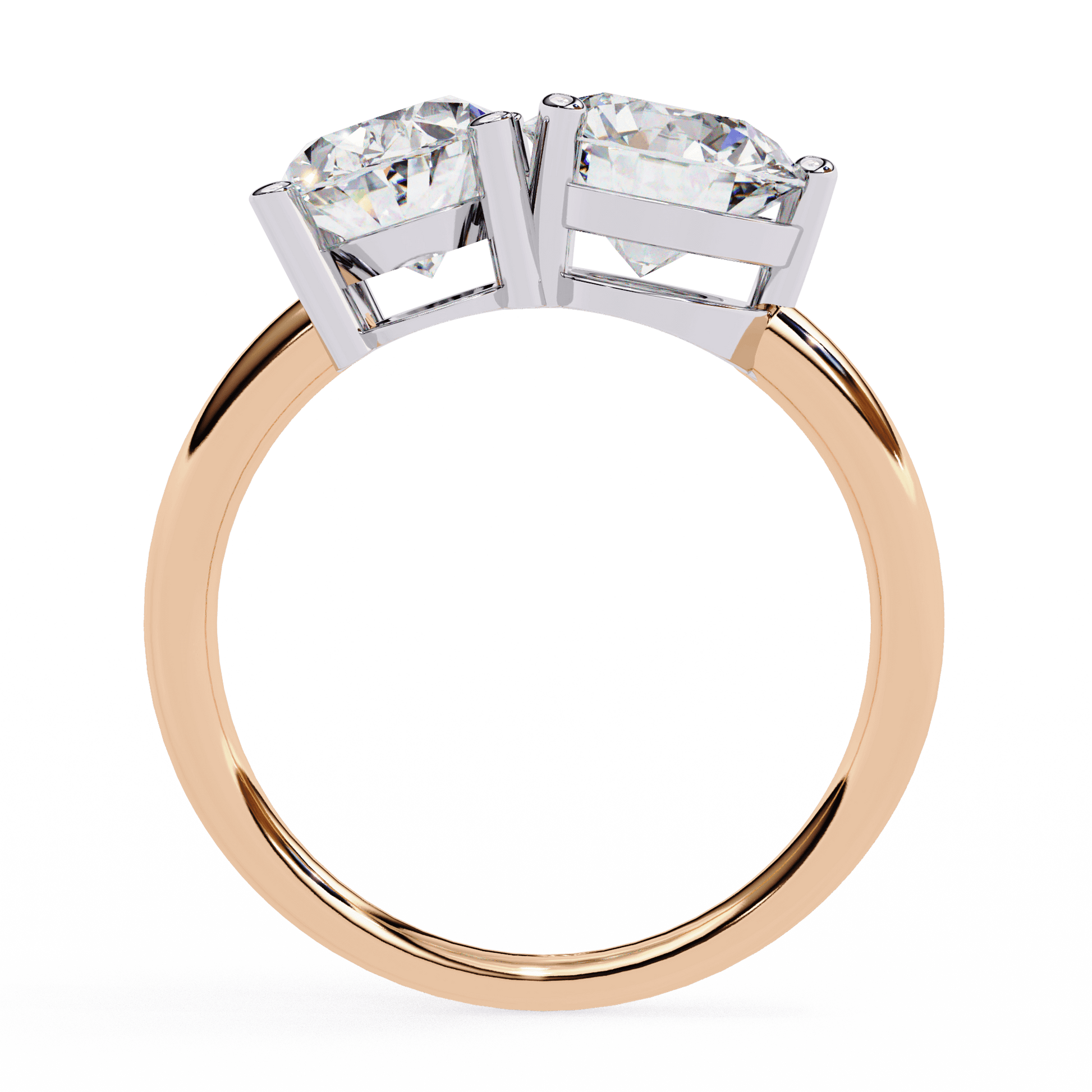 Electra — Oval and round cut lab grown and natural diamond engagement ring — toi moi two stone — Carat House