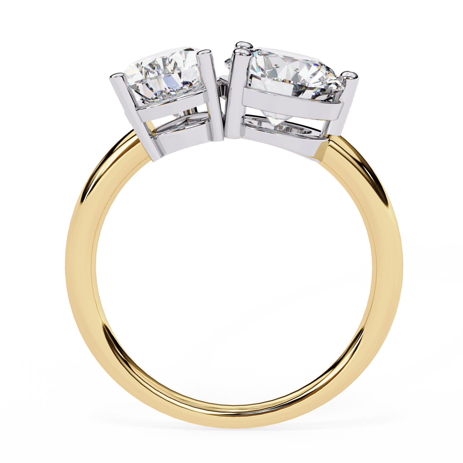 Danni — Pear and round cut lab grown and natural diamond engagement ring — toi moi two stone — Carat House
