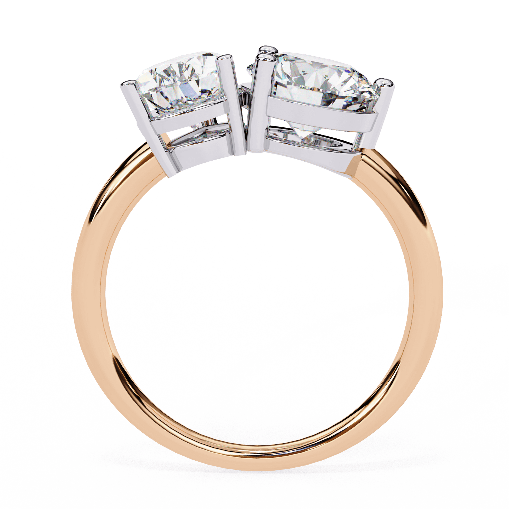 Danni — Pear and round cut lab grown and natural diamond engagement ring — toi moi two stone — Carat House