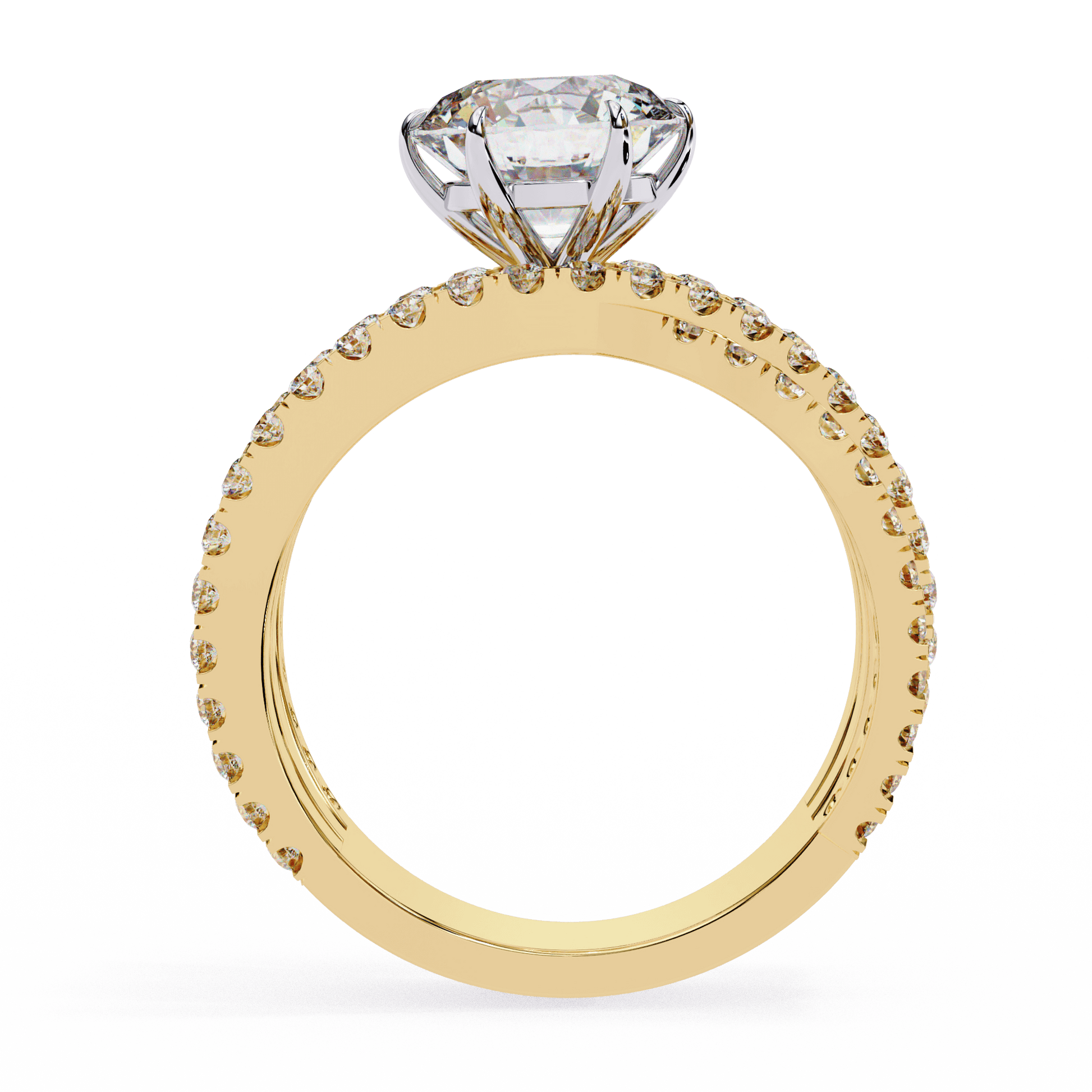 Tempest — Round cut lab grown and natural diamond engagement ring — split shank, twisted — Carat House