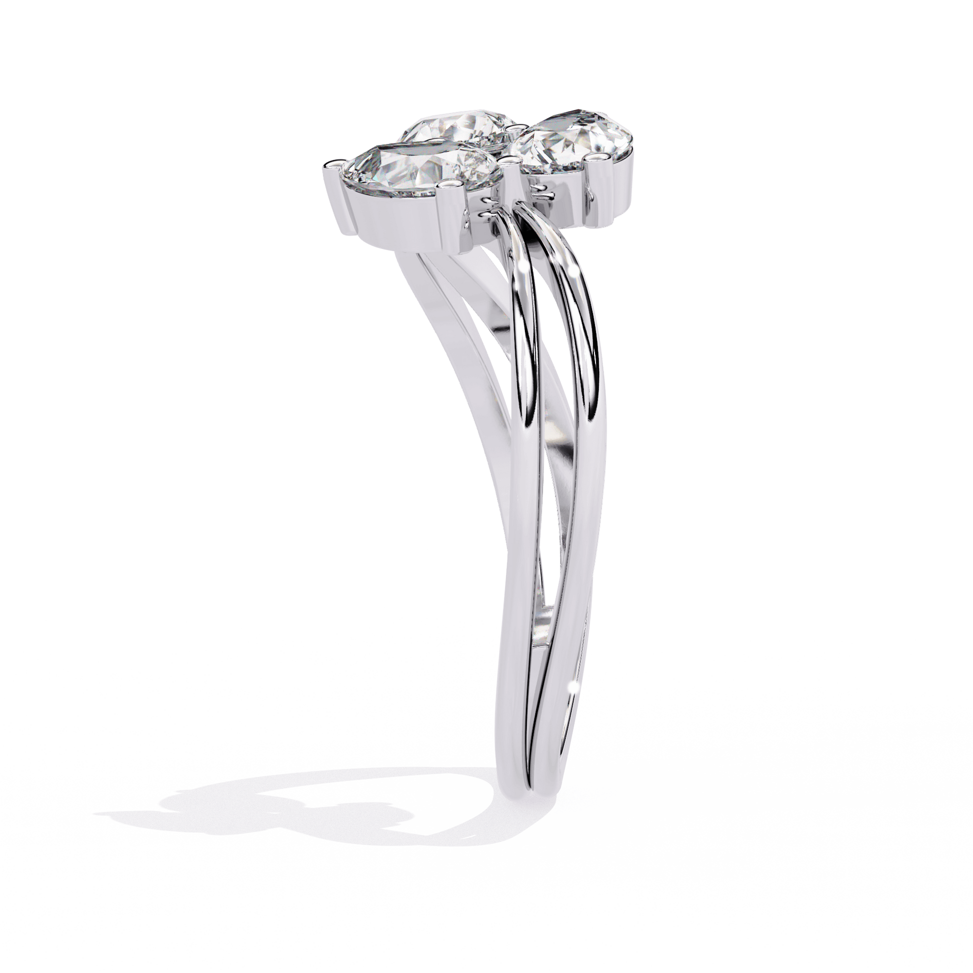Modern petal-inspired design by Carat House Dubai, showcasing elegant, contemporary jewelry with intricate petal details.