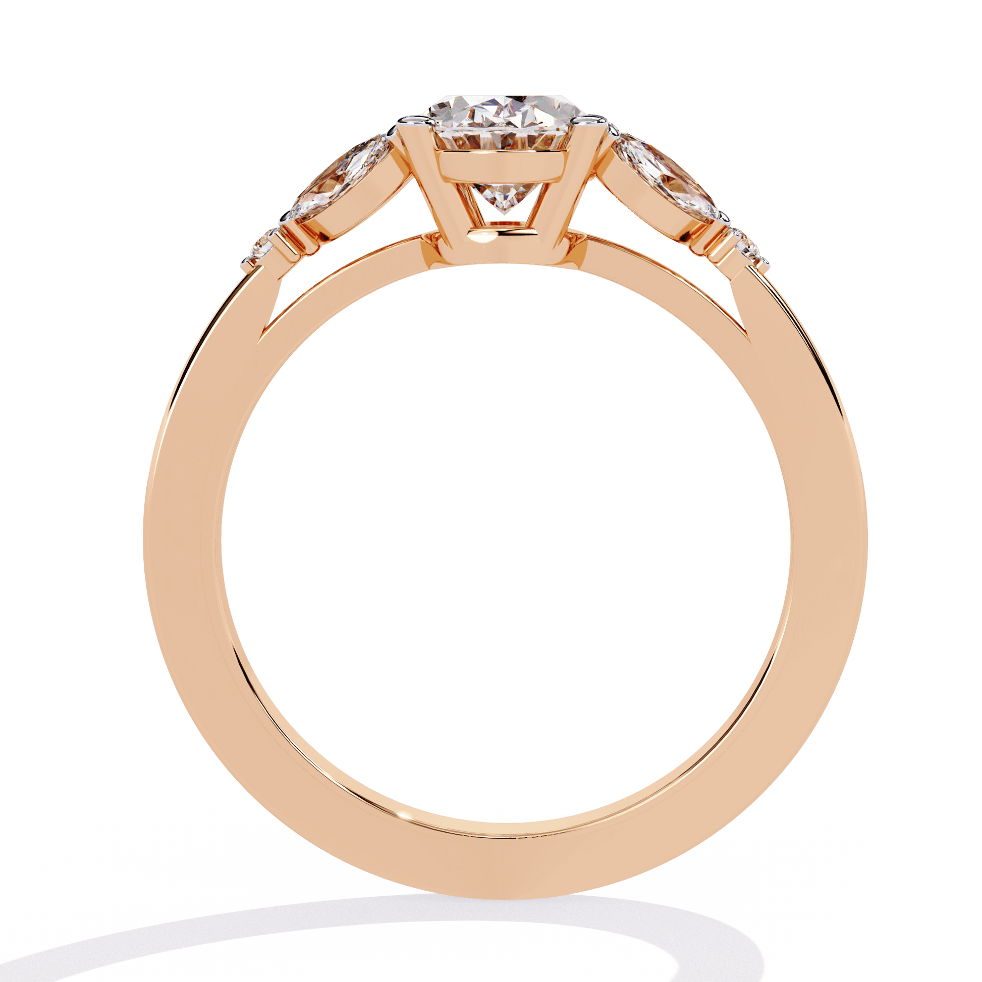 Petal — Oval cut lab grown and natural diamond engagement ring — cathedral, side stones — Carat House