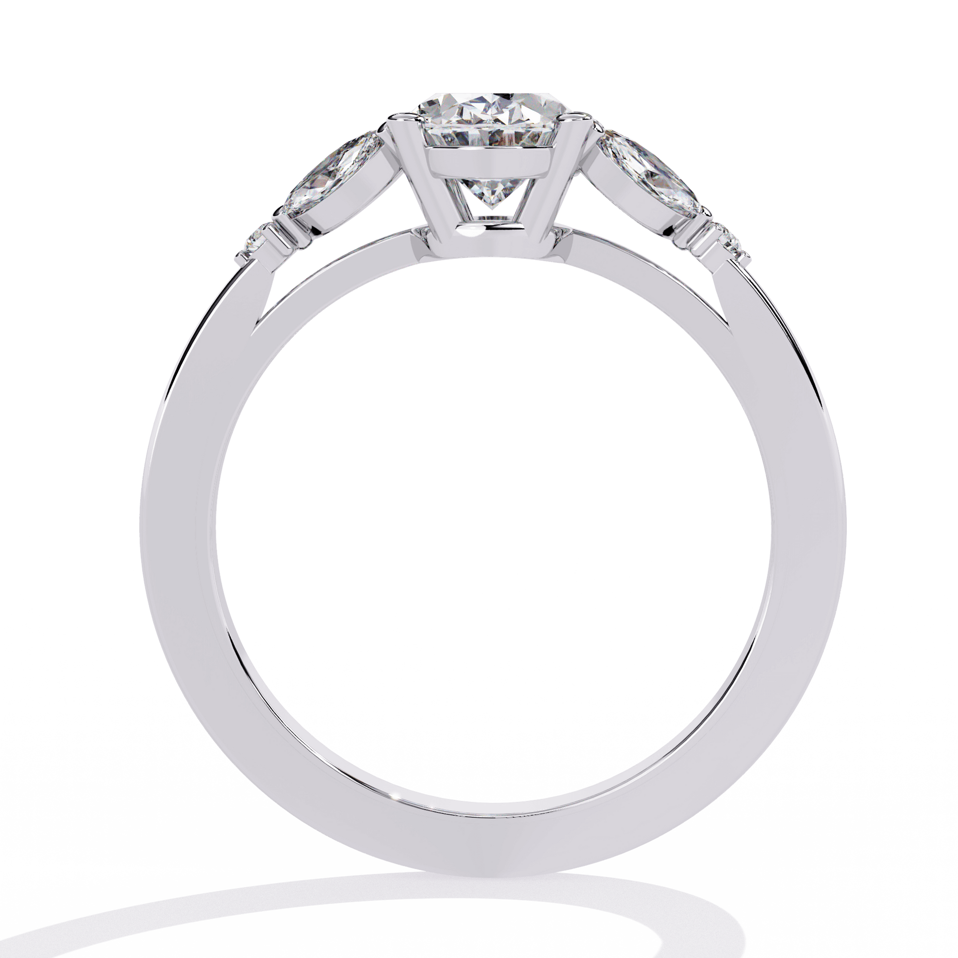 Petal — Oval cut lab grown and natural diamond engagement ring — cathedral, side stones — Carat House
