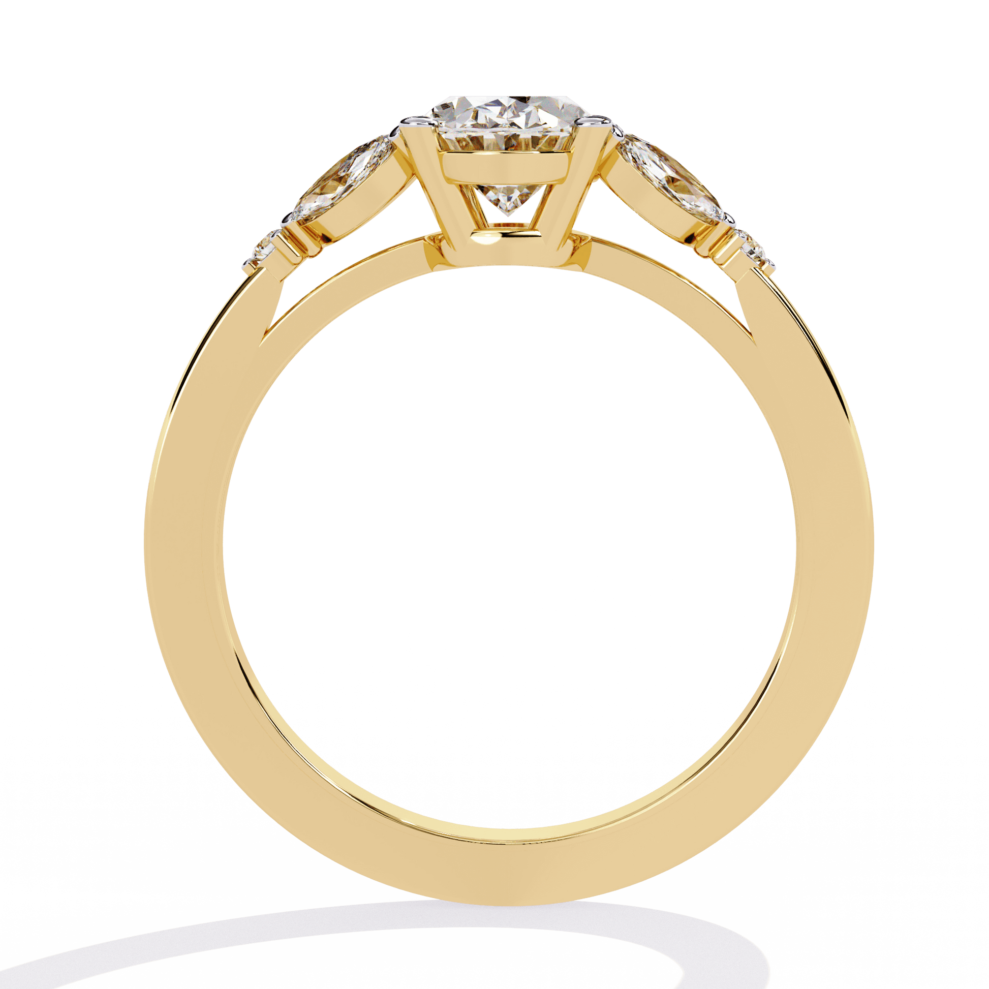 Petal — Oval cut lab grown and natural diamond engagement ring — cathedral, side stones — Carat House