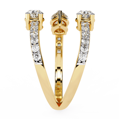 Medusa- Split Band Ring with Pear-Cut Diamonds and Pavé Accents