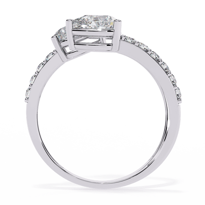 Medusa- Split Band Ring with Pear-Cut Diamonds and Pavé Accents