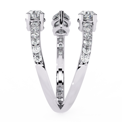 Medusa- Split Band Ring with Pear-Cut Diamonds and Pavé Accents