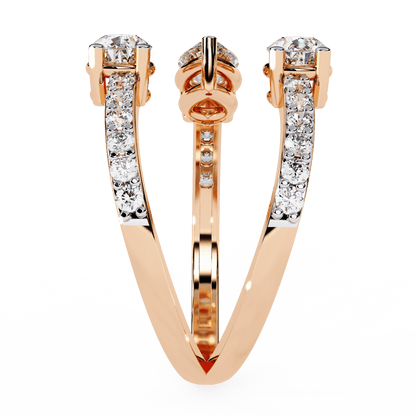Medusa- Split Band Ring with Pear-Cut Diamonds and Pavé Accents