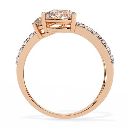 Medusa- Split Band Ring with Pear-Cut Diamonds and Pavé Accents