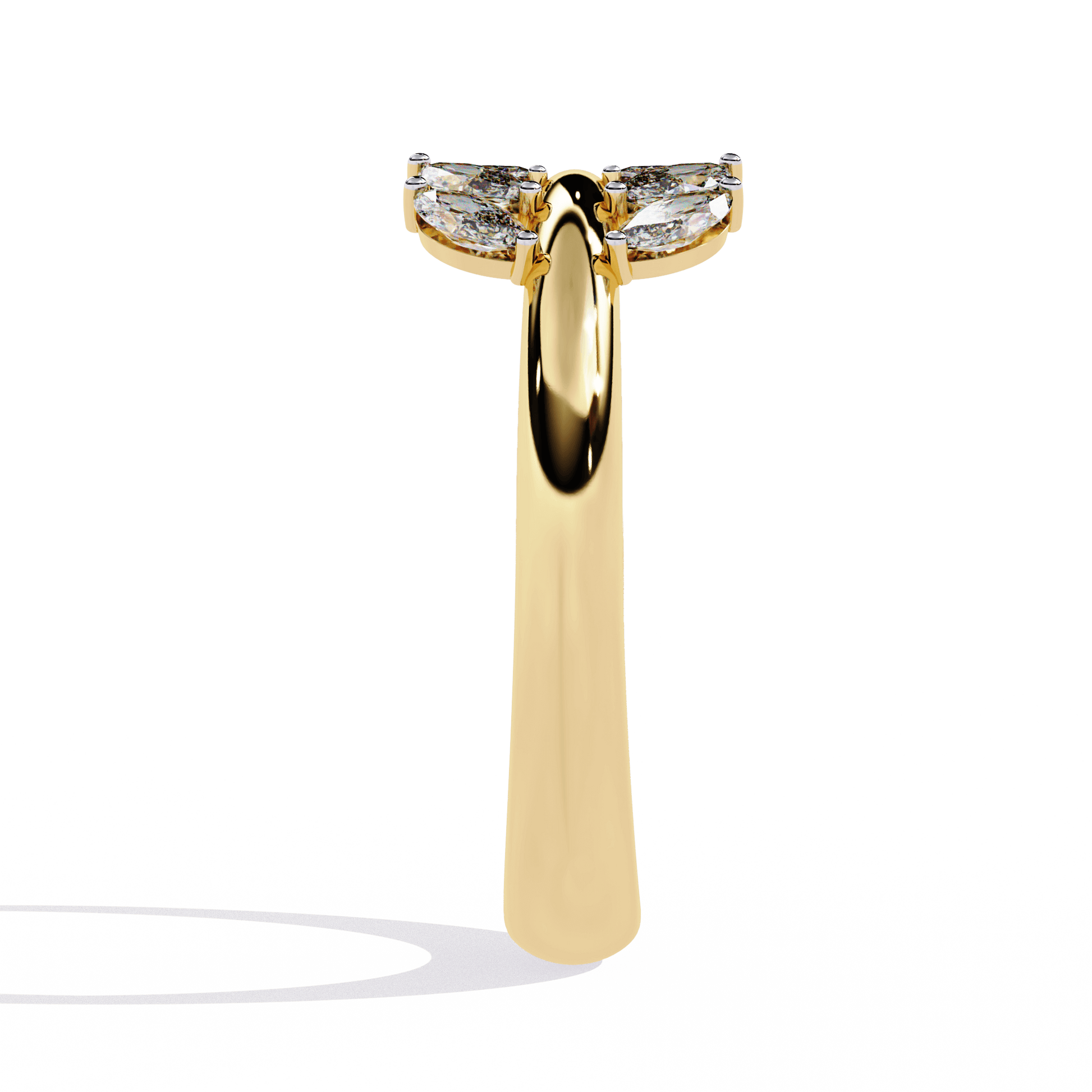 Serene Sculptural Marquise Diamond Statement Ring by Carat House Dubai featuring a unique marquise-shaped diamond design