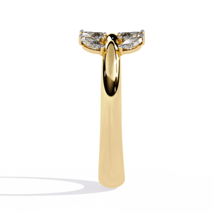 Serene- Sculptural Marquise Diamond Statement Ring