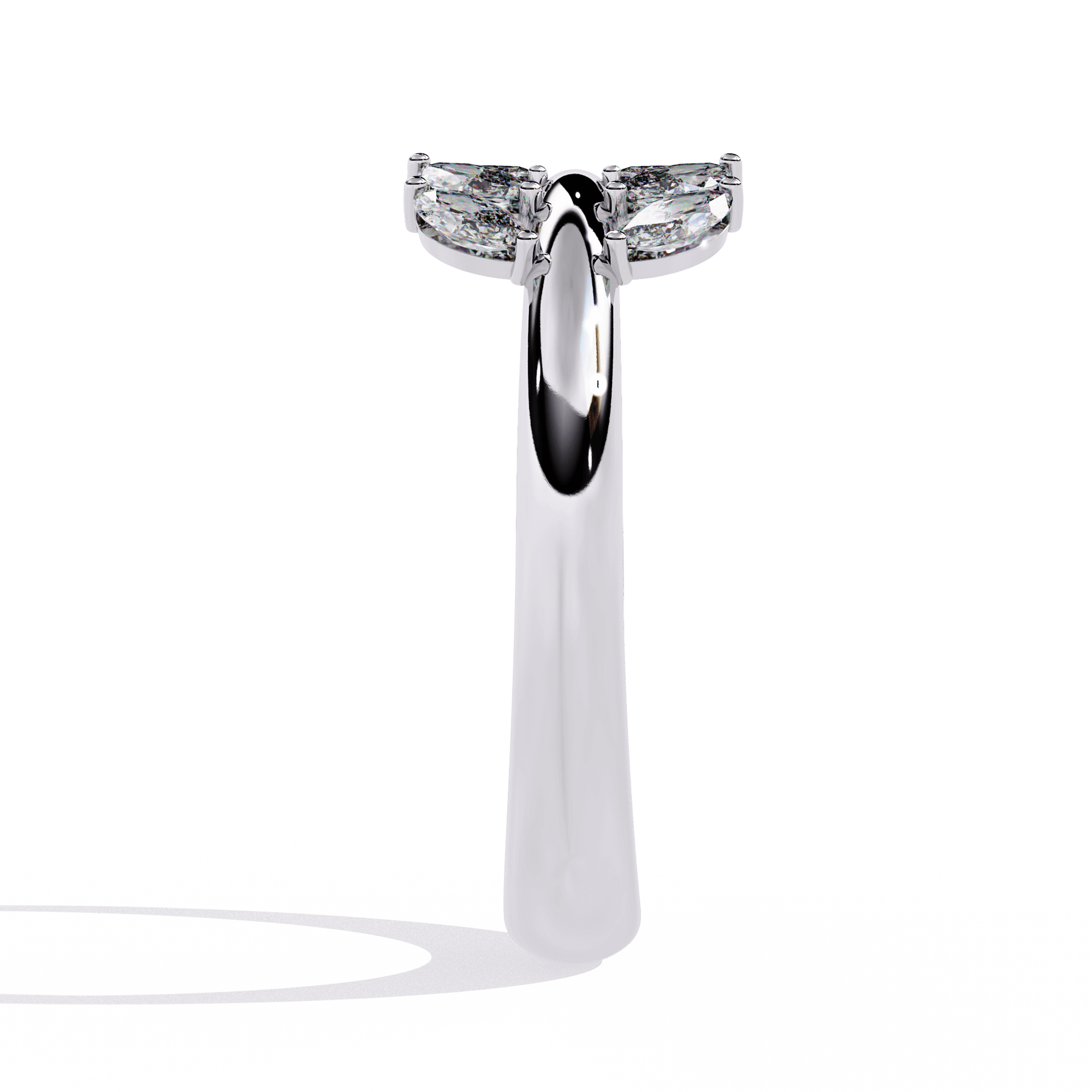 Serene Sculptural Marquise Diamond Statement Ring by Carat House Dubai, featuring a unique marquise-shaped diamond design.