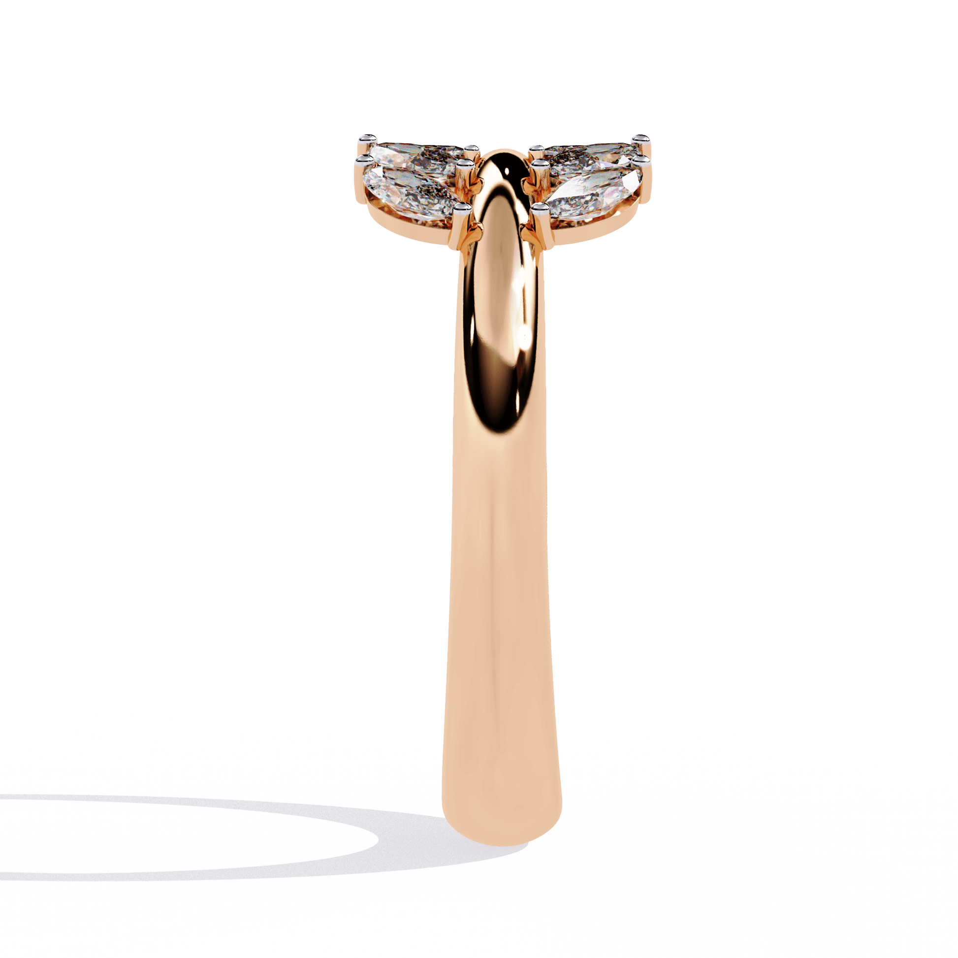 Serene Sculptural Marquise Diamond Statement Ring by Carat House Dubai featuring a unique marquise-shaped diamond design.