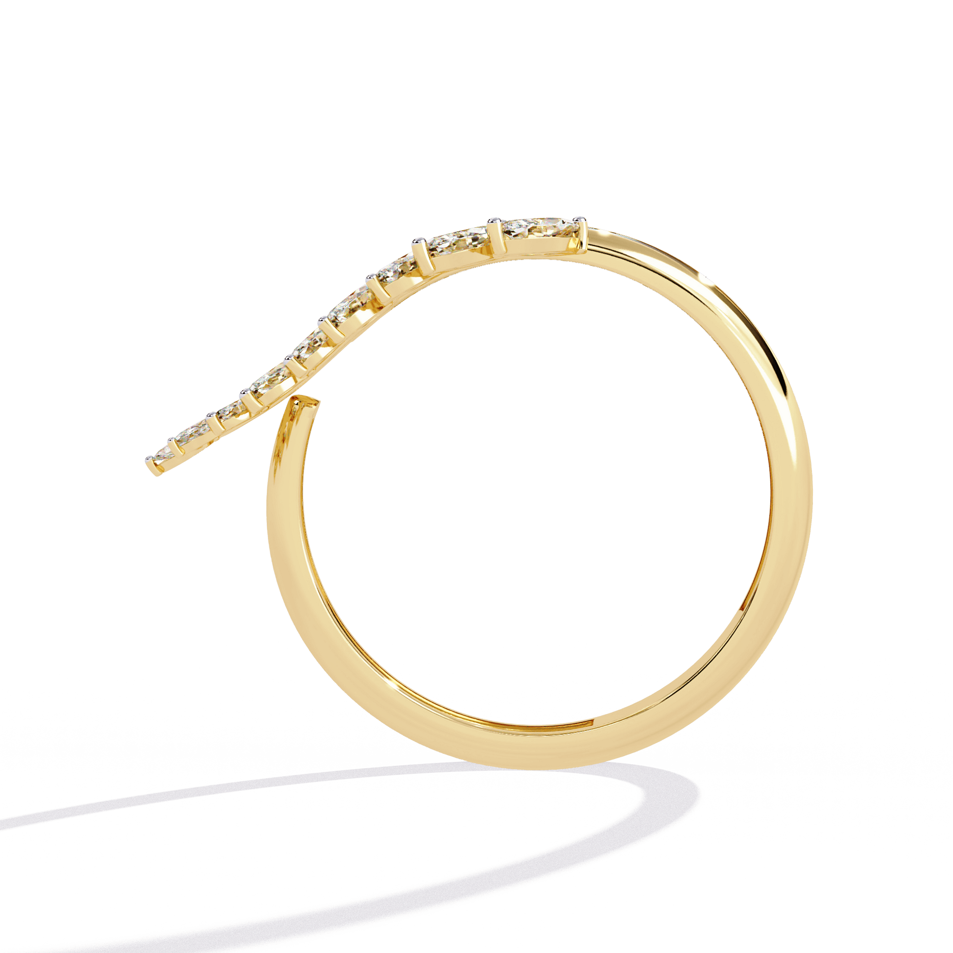 Serene Sculptural Marquise Diamond Statement Ring by Carat House Dubai featuring a unique marquise-shaped diamond design.