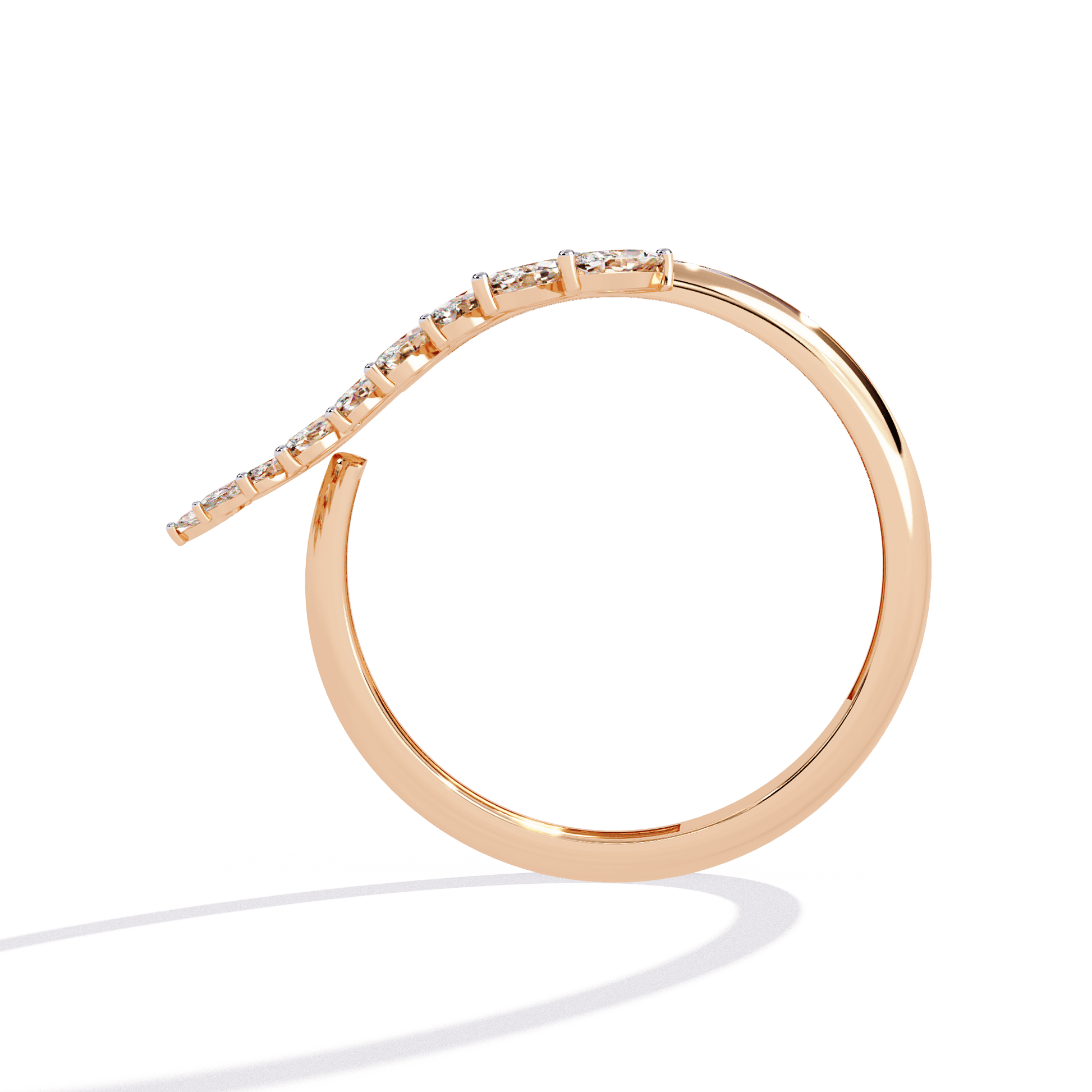 Serene Sculptural Marquise Diamond Statement Ring by Carat House Dubai featuring a unique marquise-shaped diamond design.