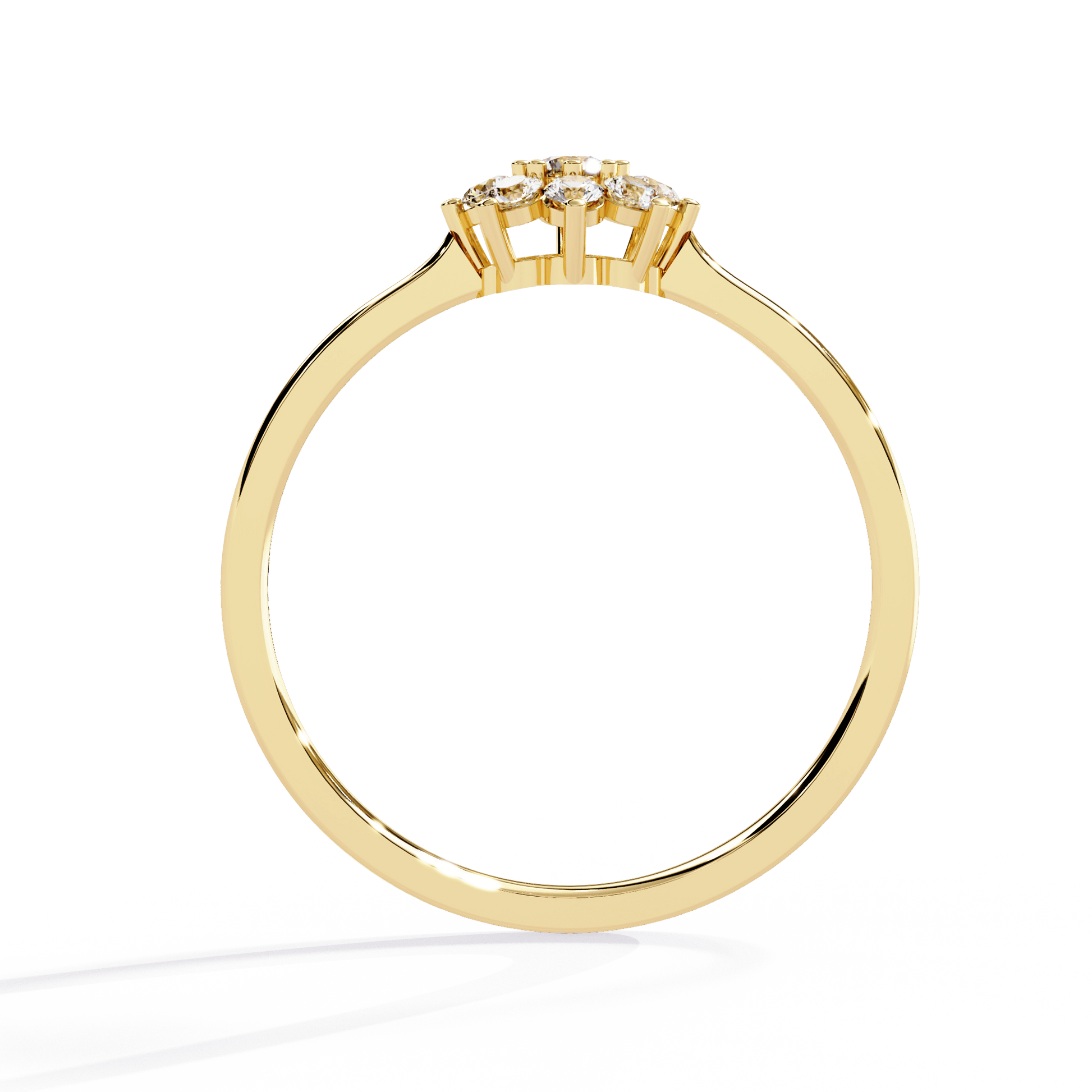 Dawn Diamond Floral Cluster Ring by Carat House Dubai featuring a sparkling diamond floral design on a gold band