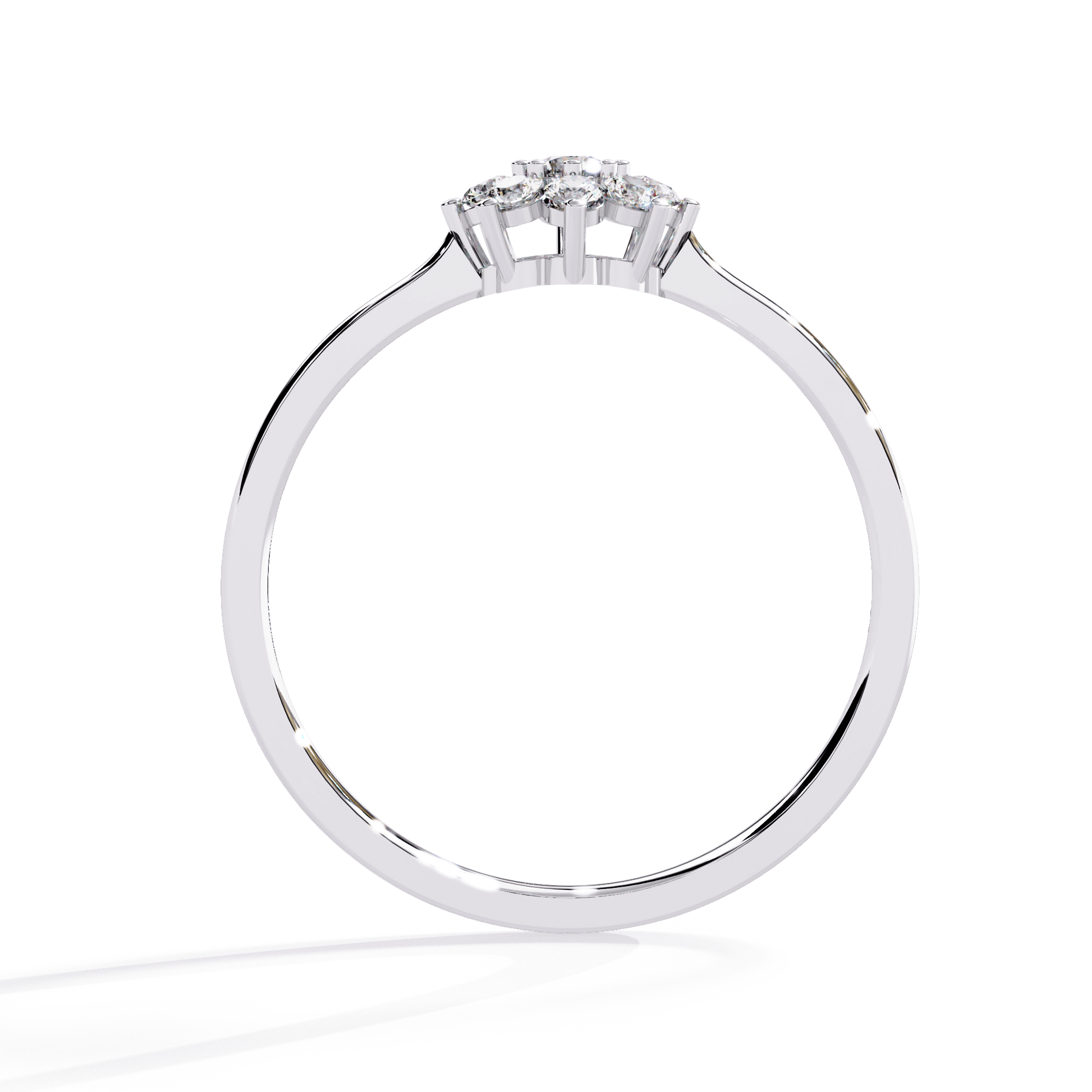 Dawn diamond floral cluster ring by Carat House Dubai featuring a sparkling flower-shaped design with multiple diamonds.