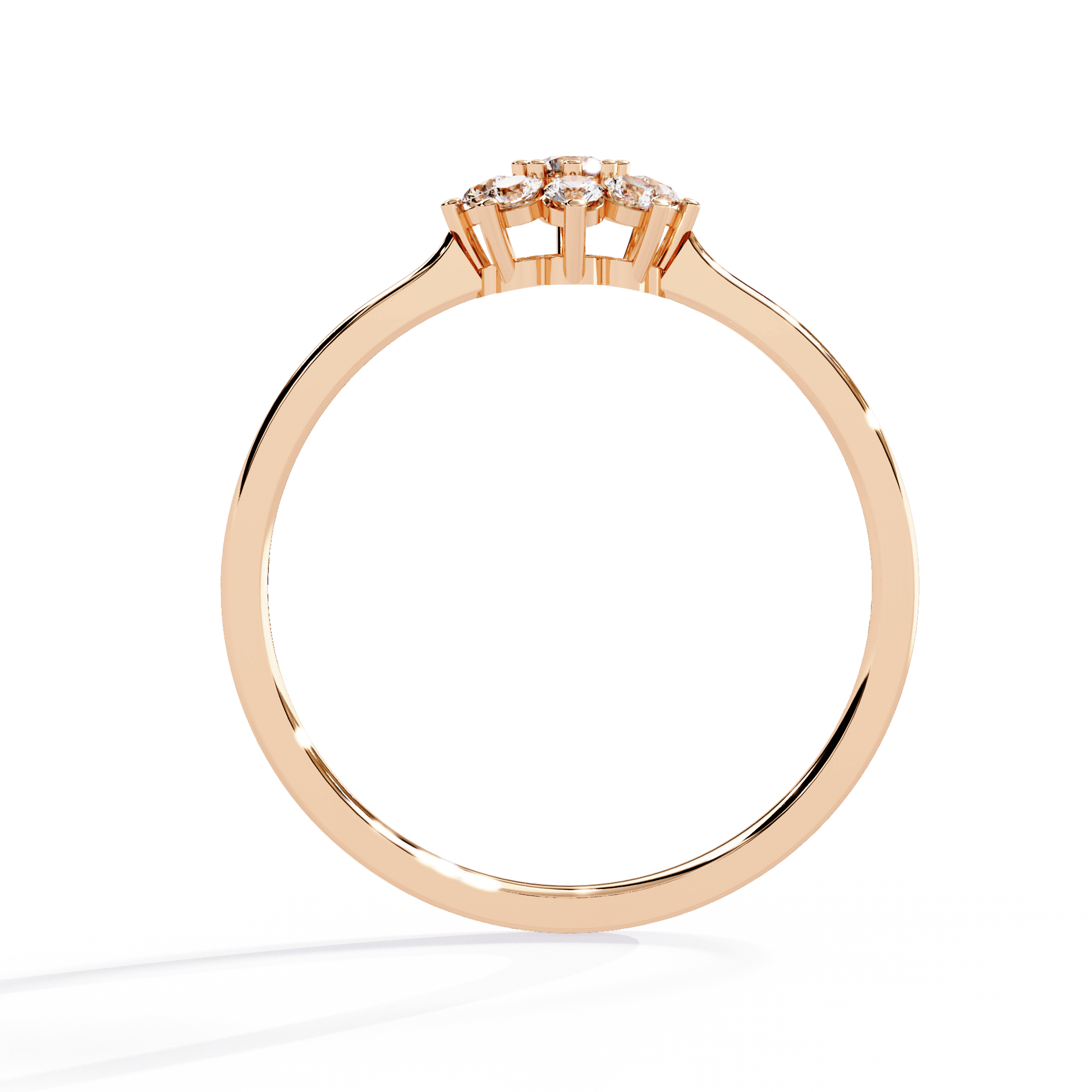 Dawn Diamond Floral Cluster Ring by Carat House Dubai featuring a sparkling diamond floral design on a sleek band