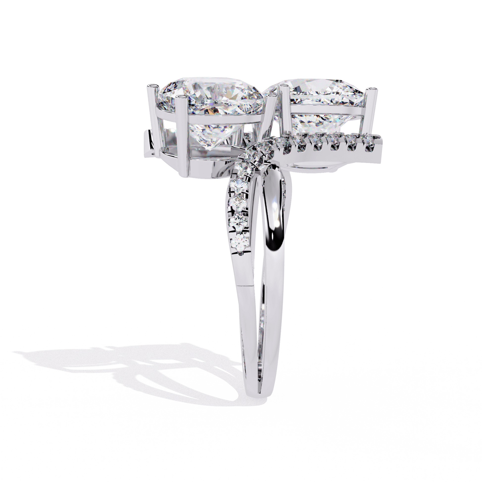 Azaria — Cushion cut lab grown diamond engagement ring — toi moi two stone — Carat House